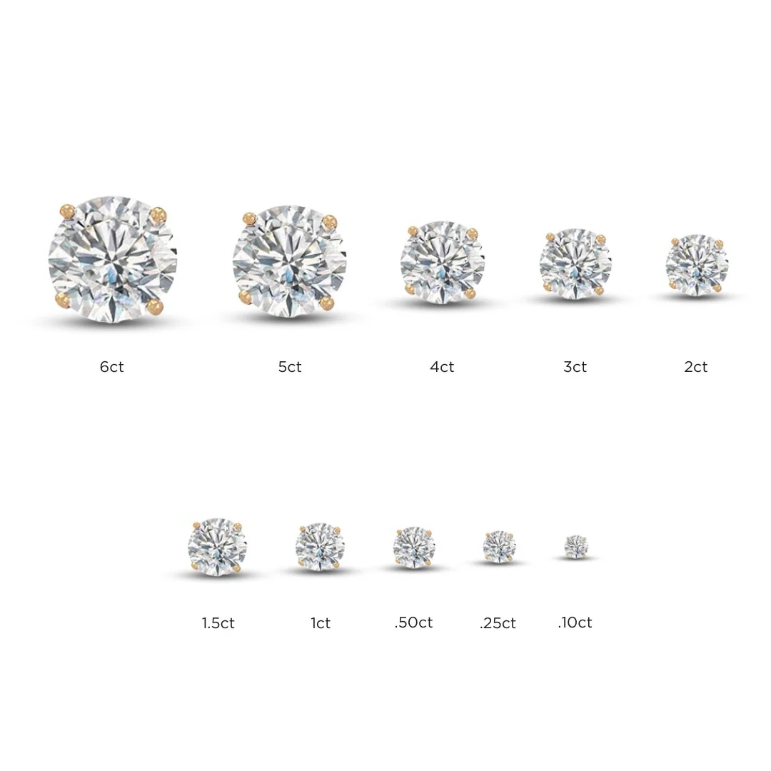 14K Faux Diamond Stud Earrings - Image 6