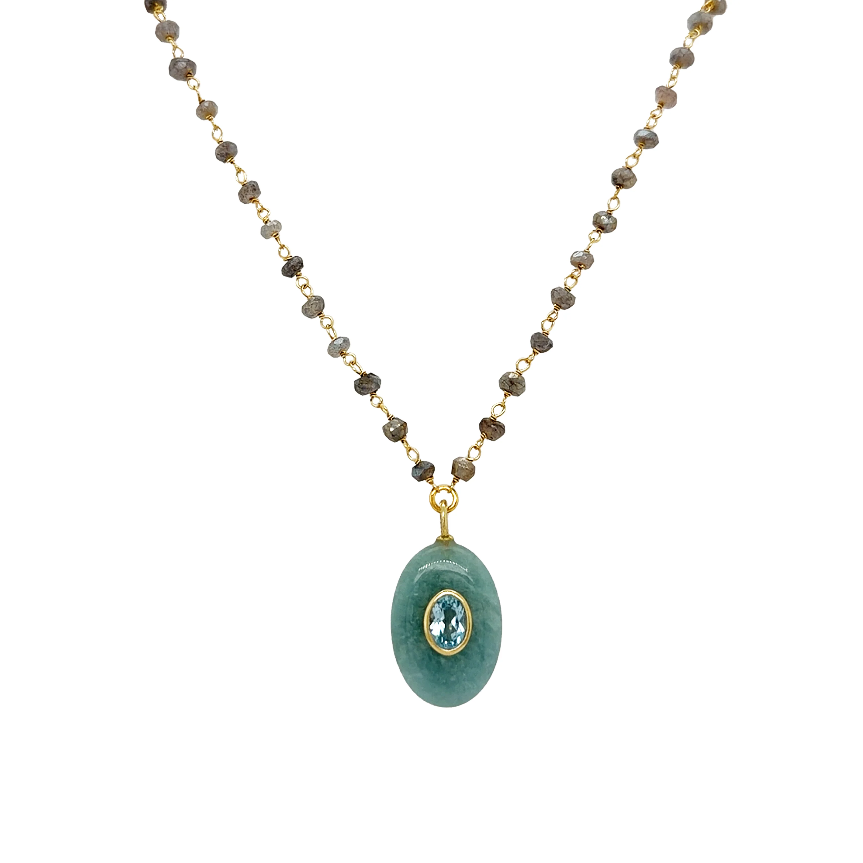 Aquamarine, Topaz, & Labradorite Necklace