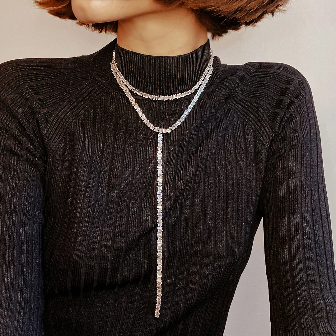 Baguette Lariat Necklace - Image 3