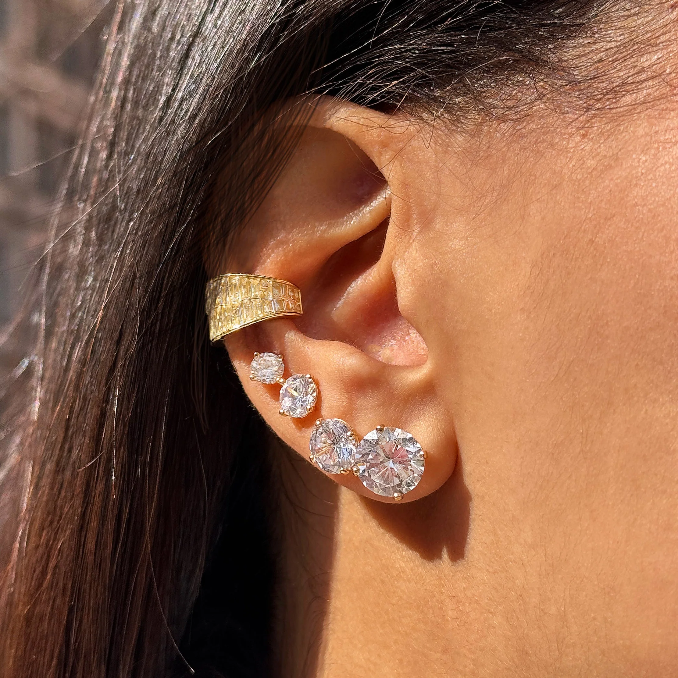 Baguette Set Ear Cuff Earring - Image 2