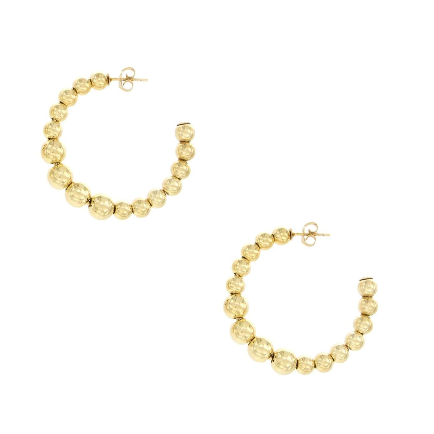 Medium Beaded Hoop Earrings
