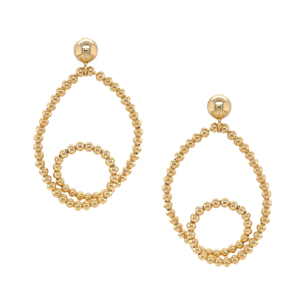 Beaded Open Twist Earrings - Image 2