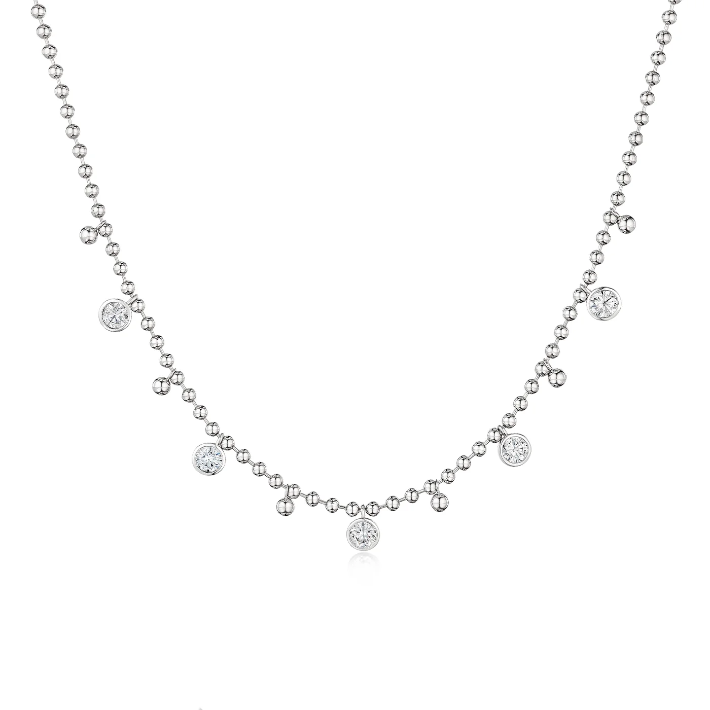 Bezel Ball Chain Necklace