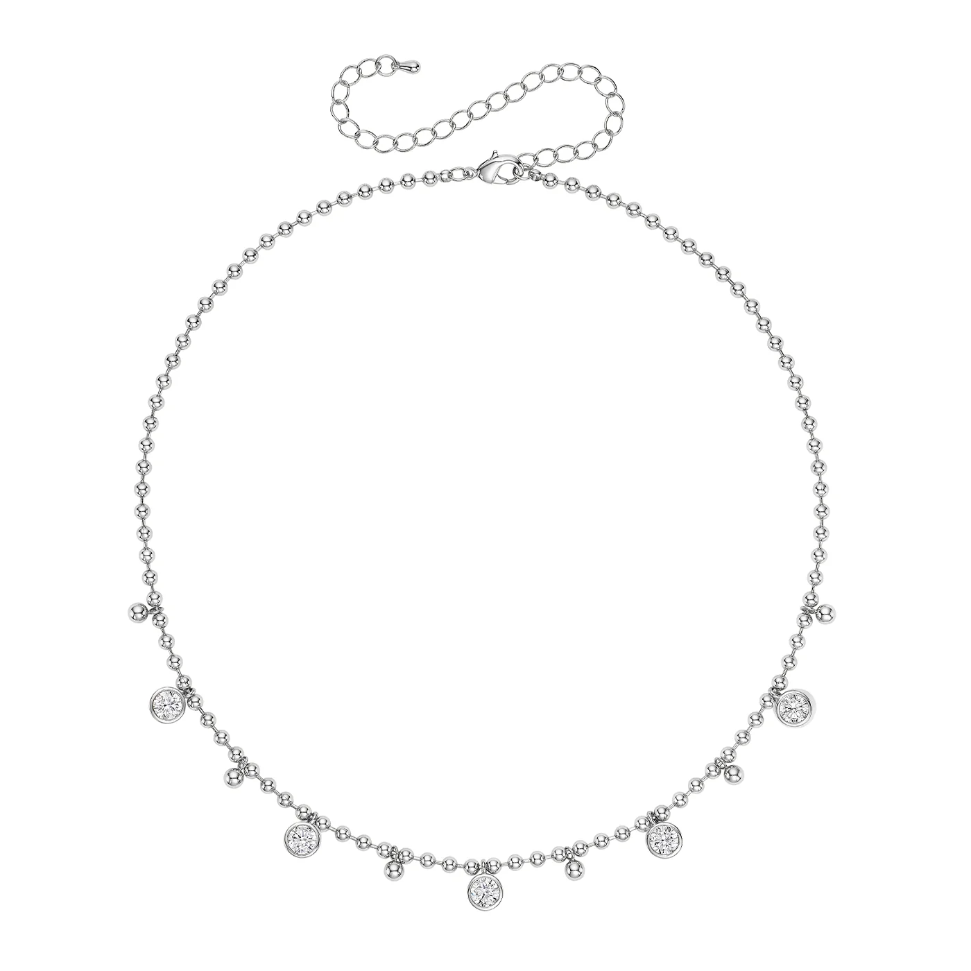 Bezel Ball Chain Necklace - Image 3