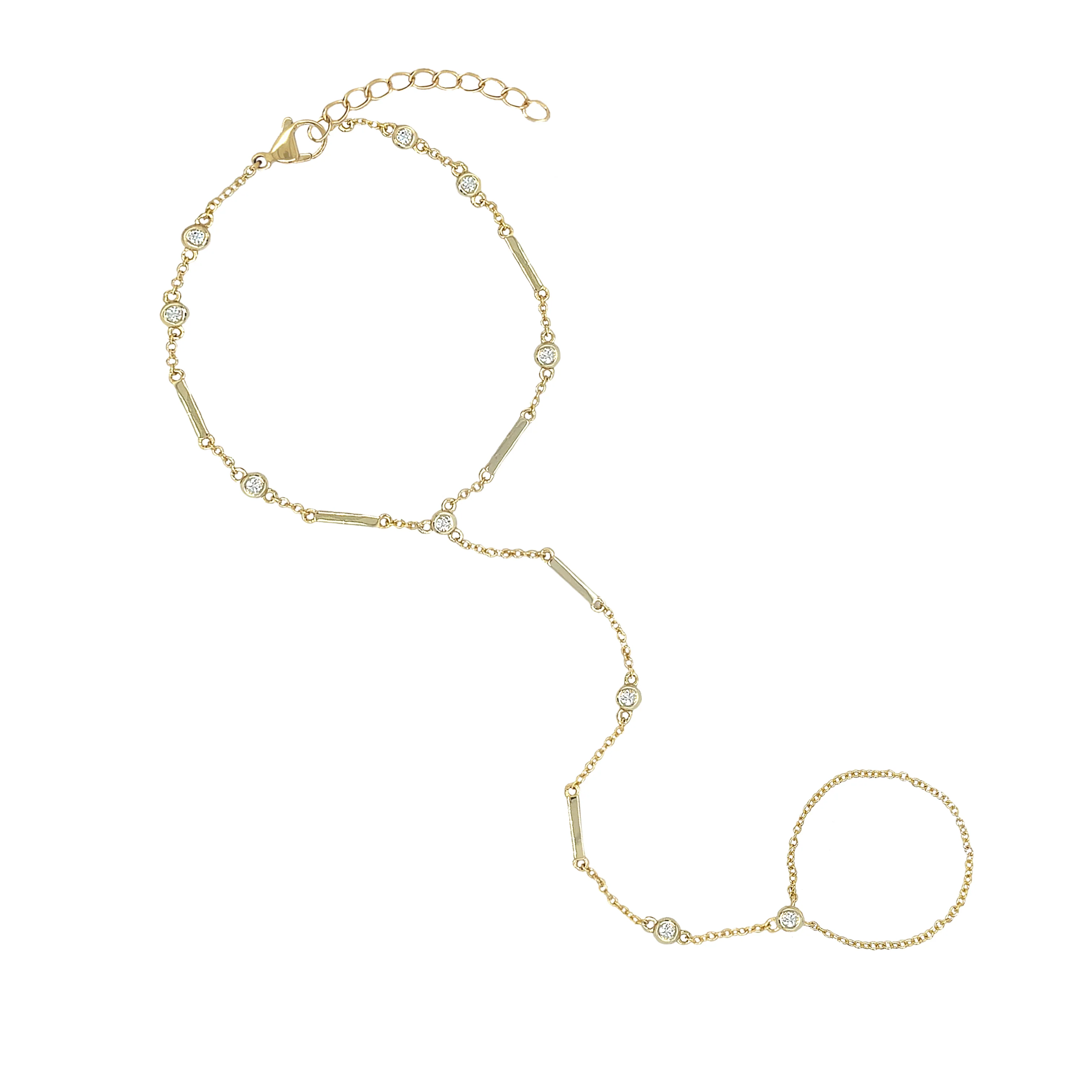 Bezel Hand Chain Bracelet