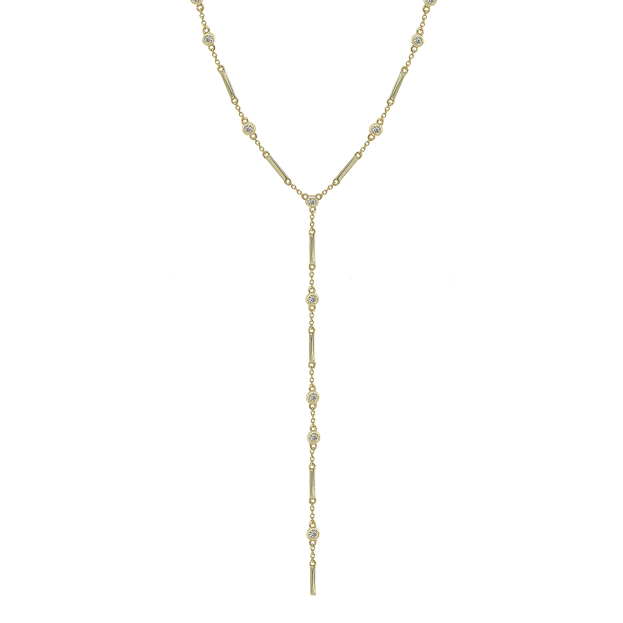 Bezel Lariat Necklace