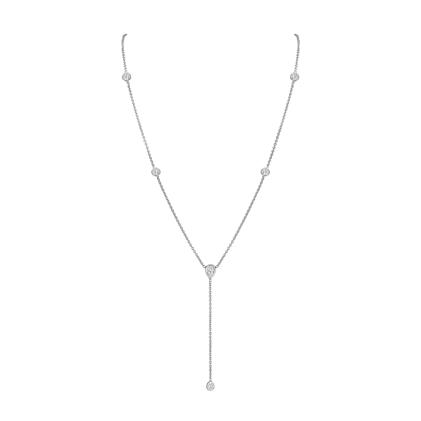 Bezel Lariat Necklace