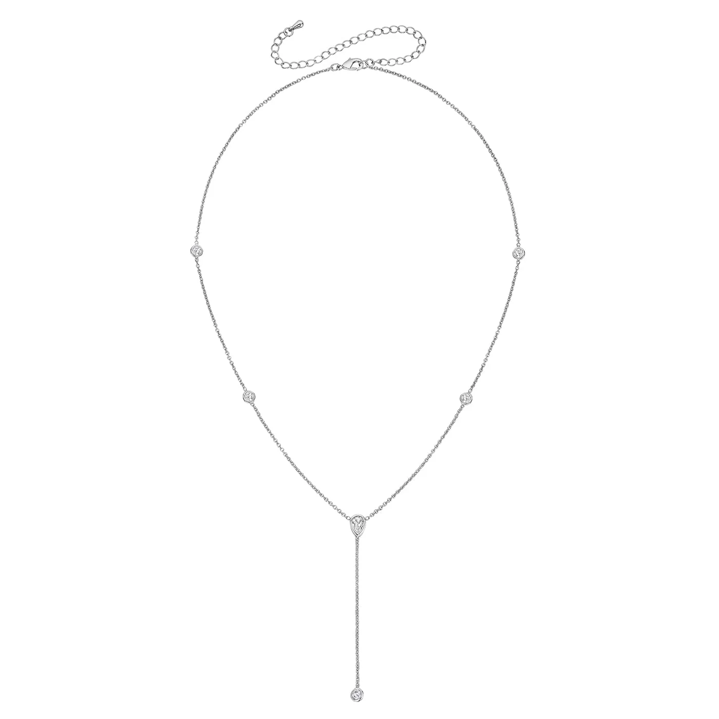 Bezel Lariat Necklace - Image 3