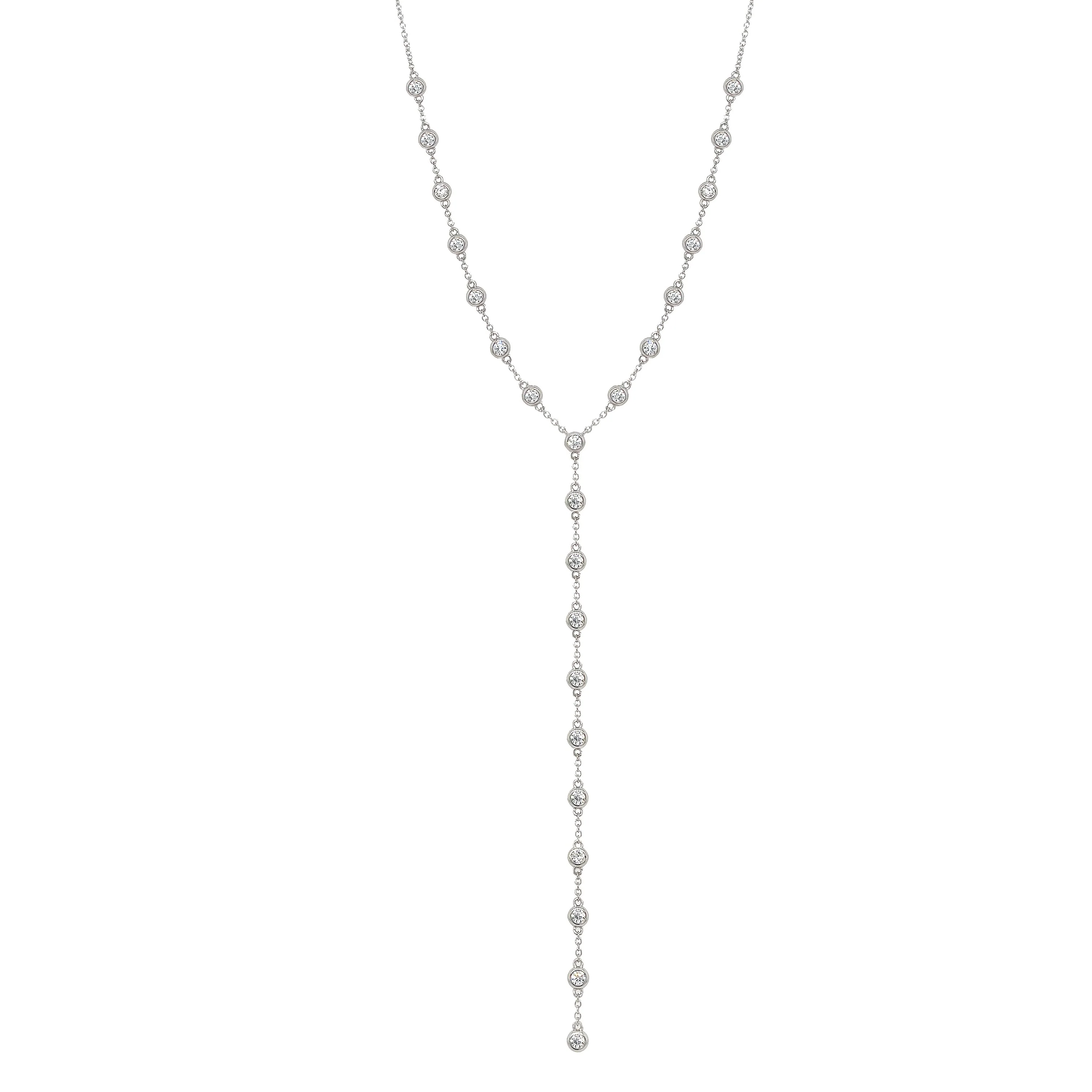 Bezel Lariat Necklace