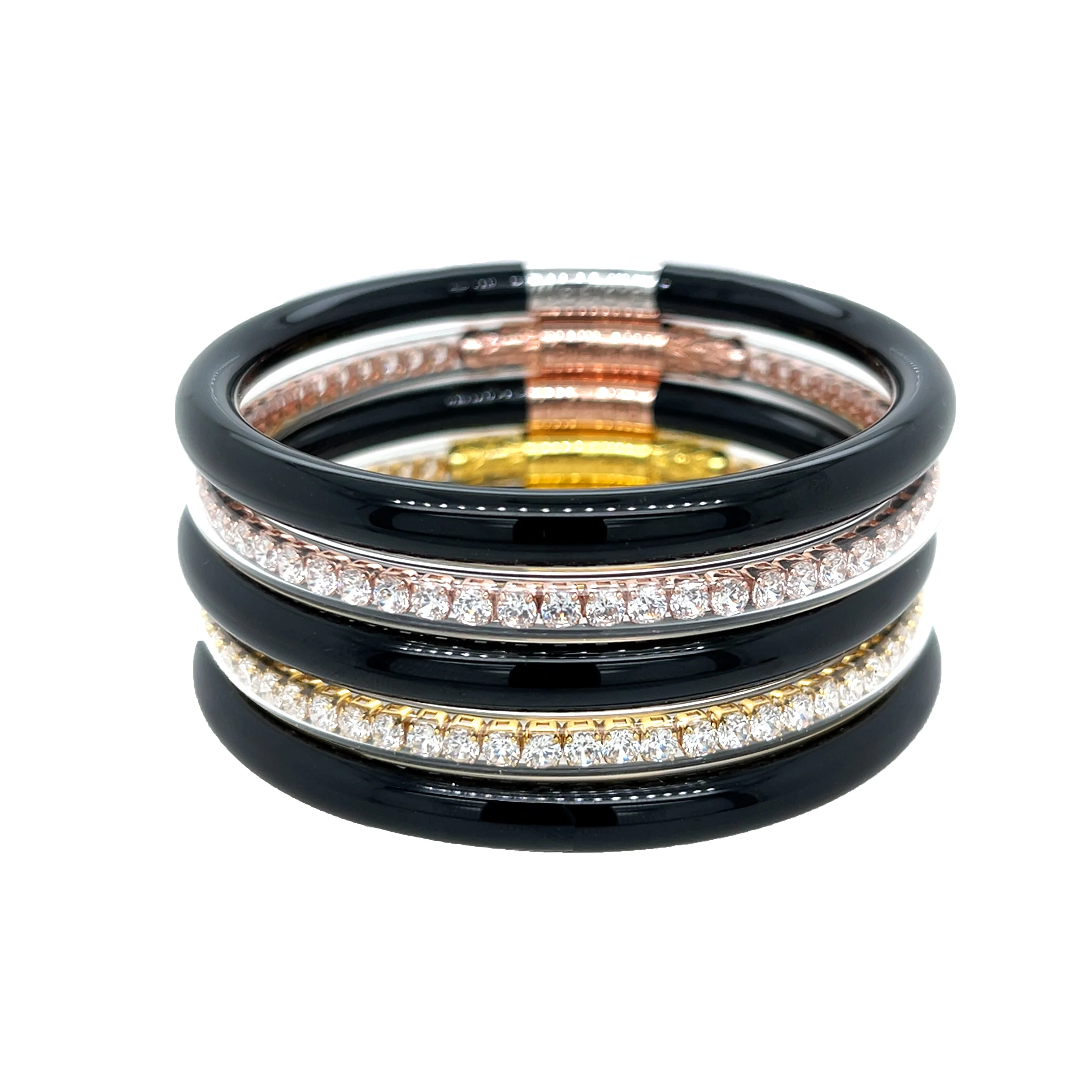 SALE Black, Gold & Rose Bracelet Set