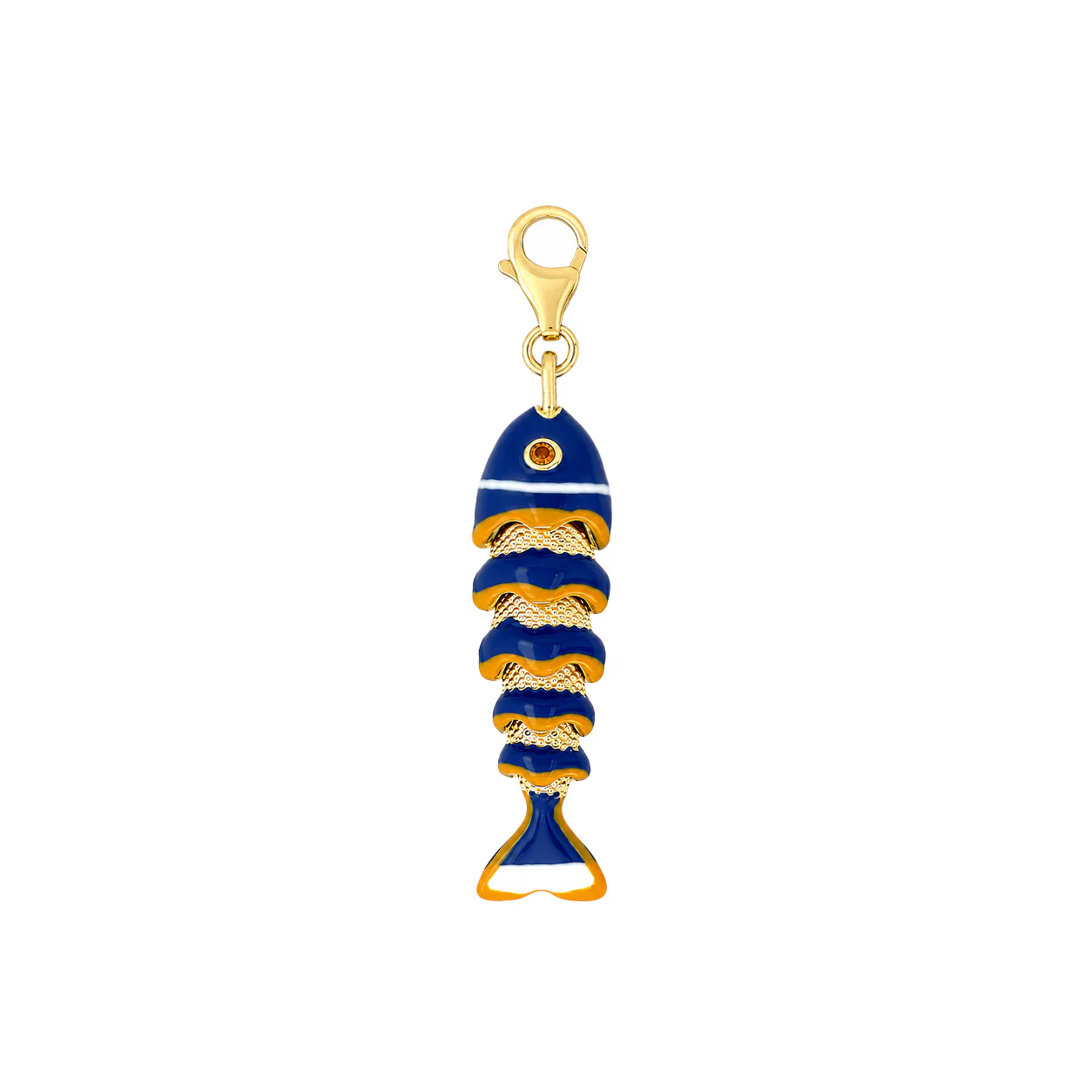 Blue Flex Fish Charm