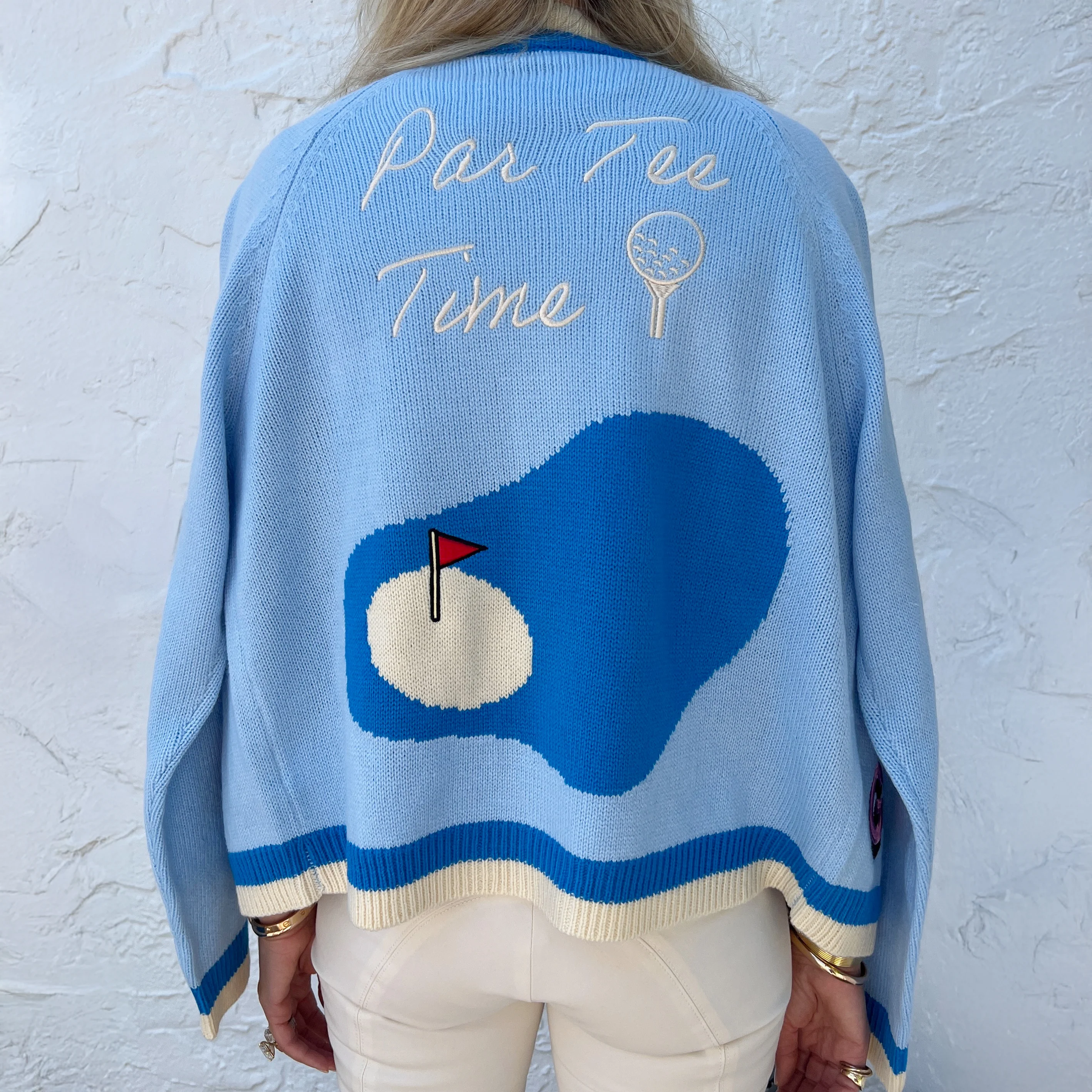 Blue Golf Cardigan Sweater - Image 3