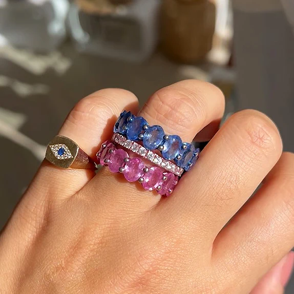 Blue Sapphire Eternity Ring - Image 2