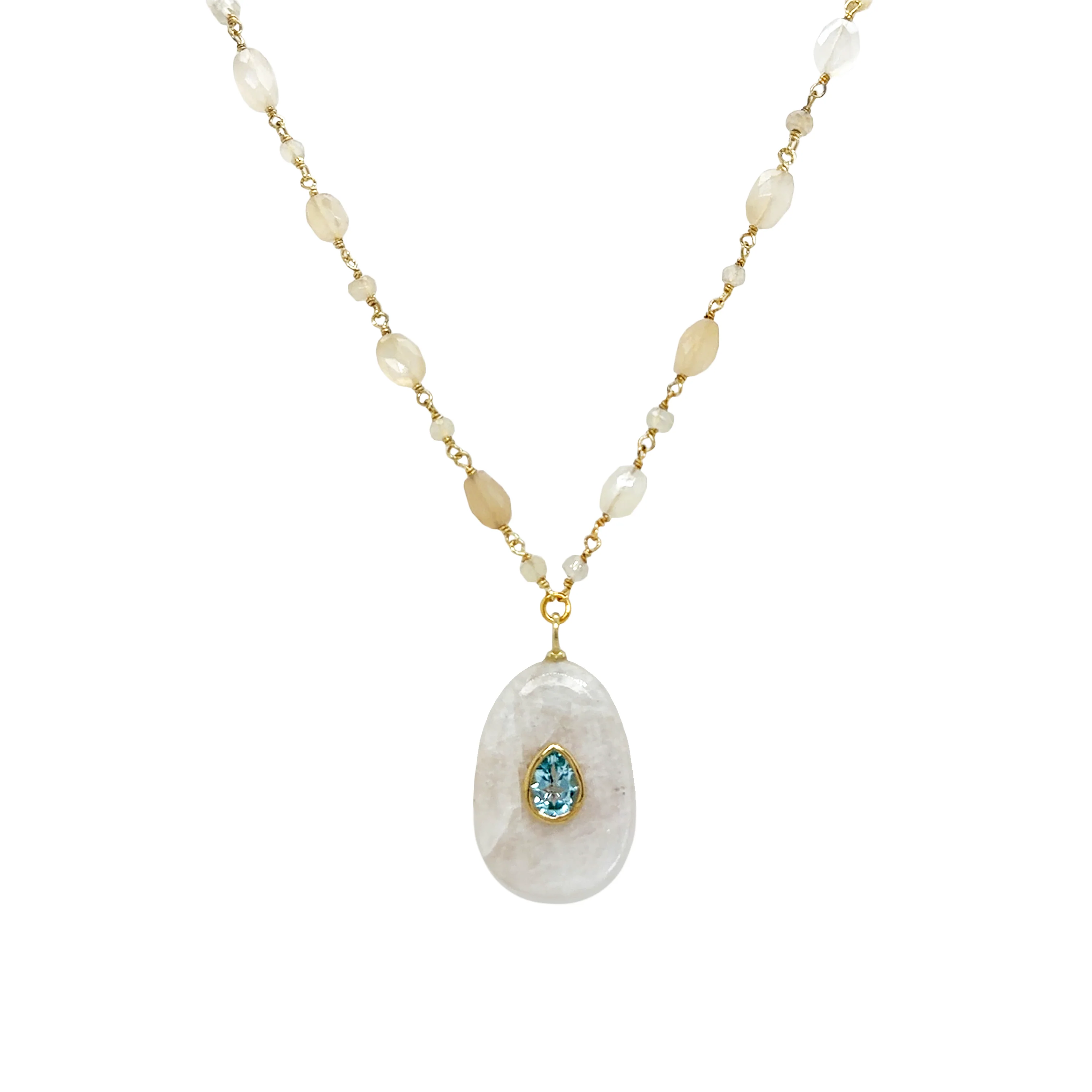 Blue Topaz & Moonstone Necklace