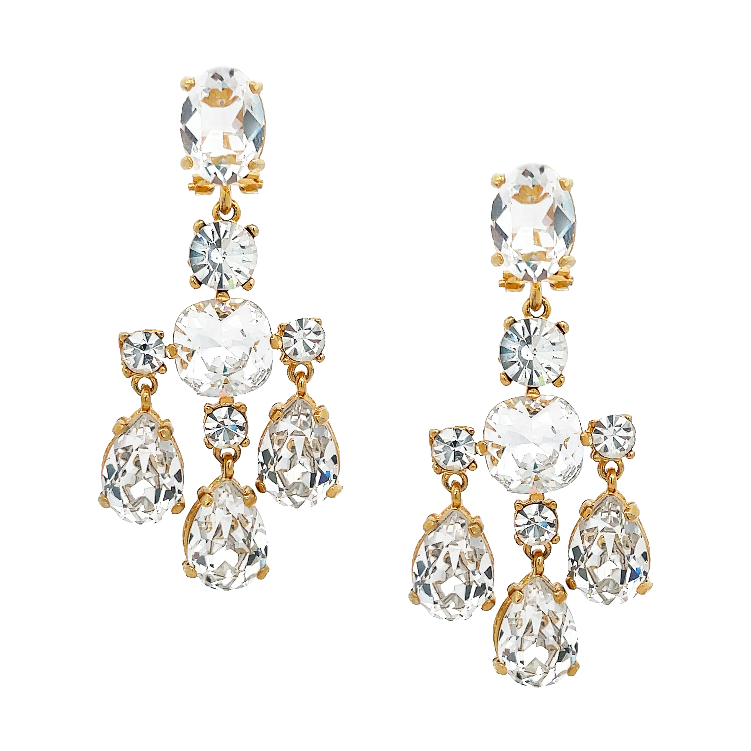 SALE Clear Chandelier Earrings