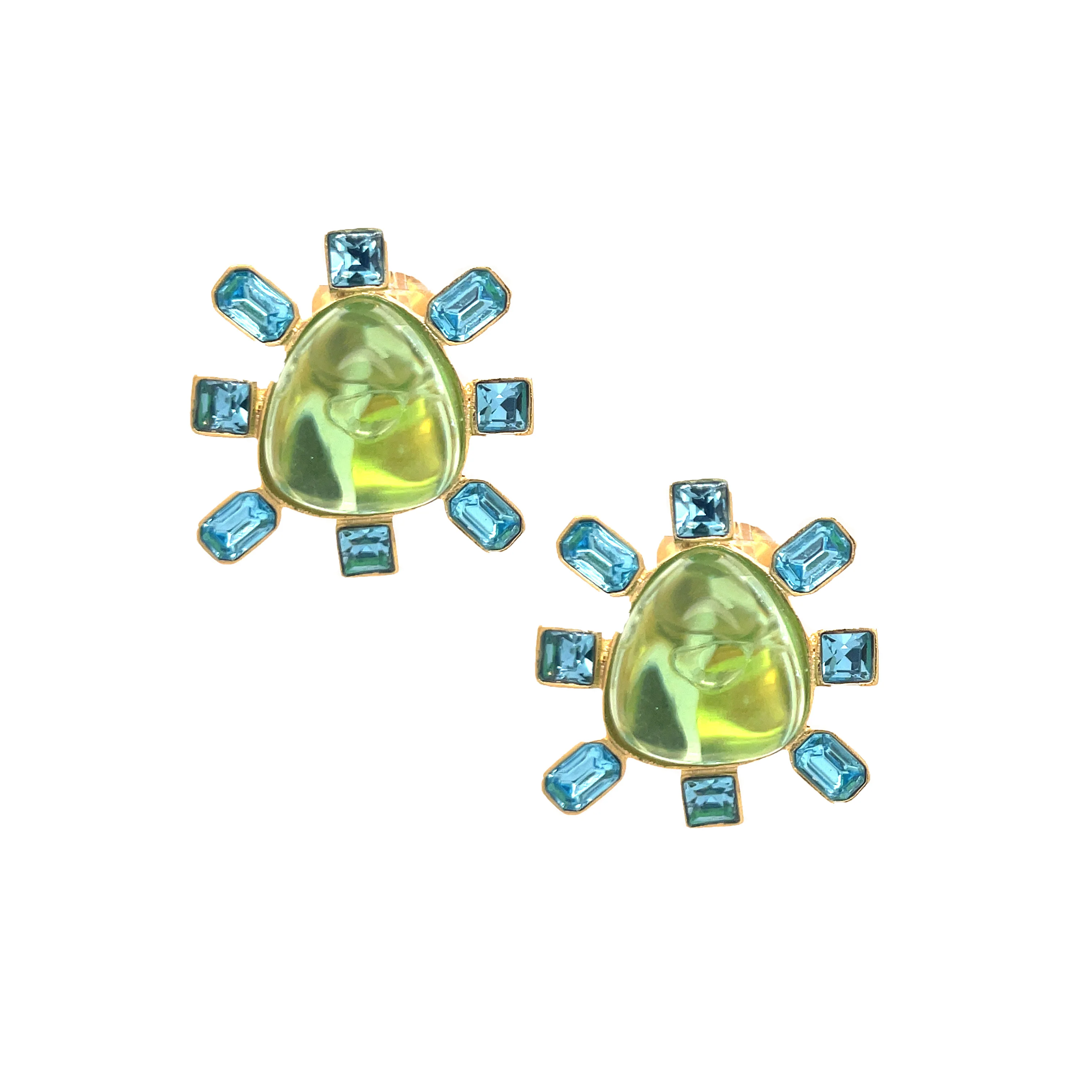 Organic Stone Clip On Earrings