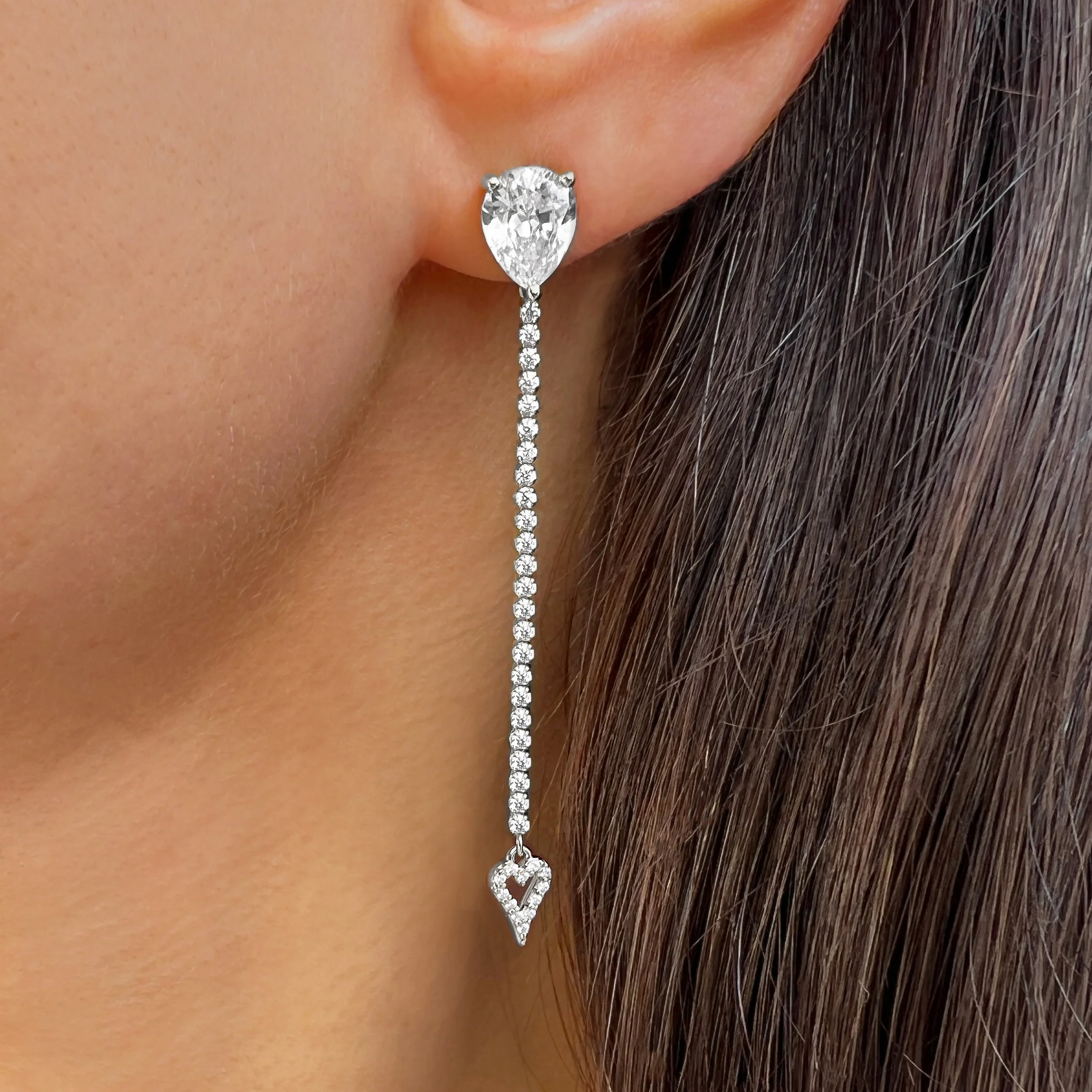 Convertible Heart Drop Earrings - Image 2