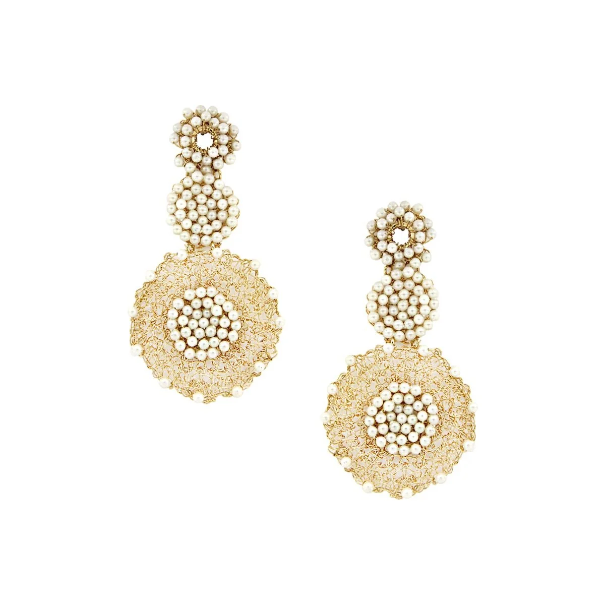 Mesh Pearl Earrings - Image 2