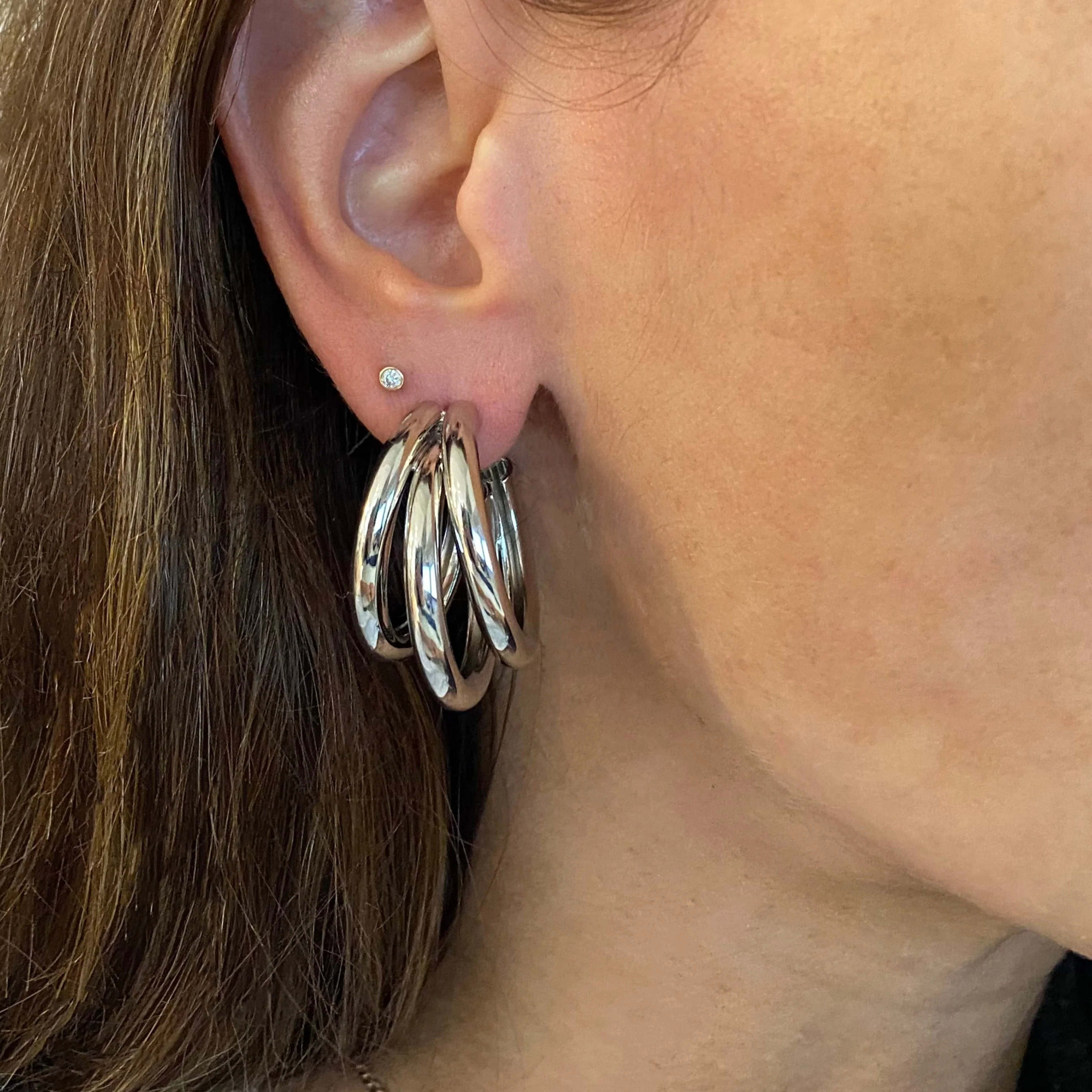 Triple Hoop Earrings - Image 3