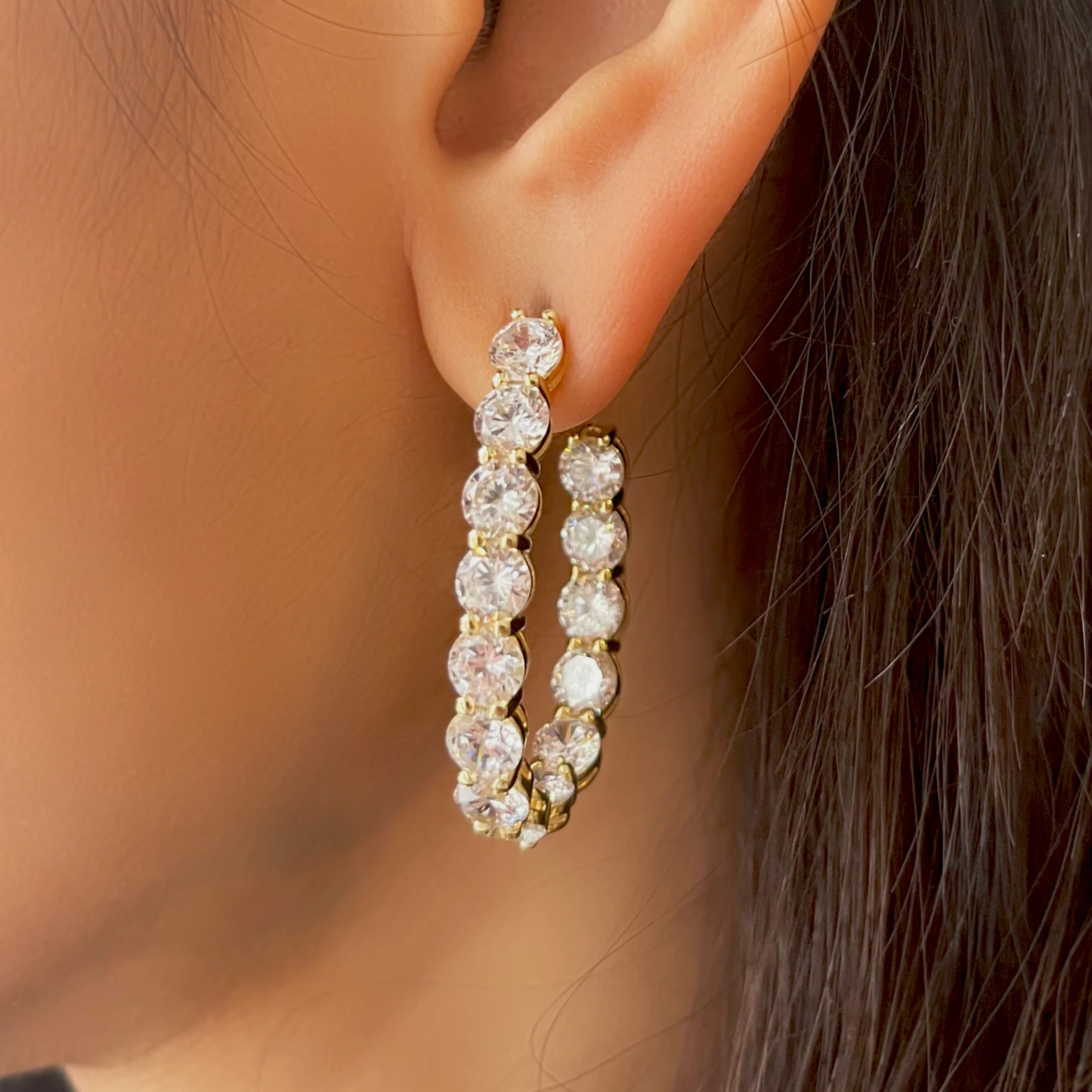 Crystal Oval Earrings - Image 2