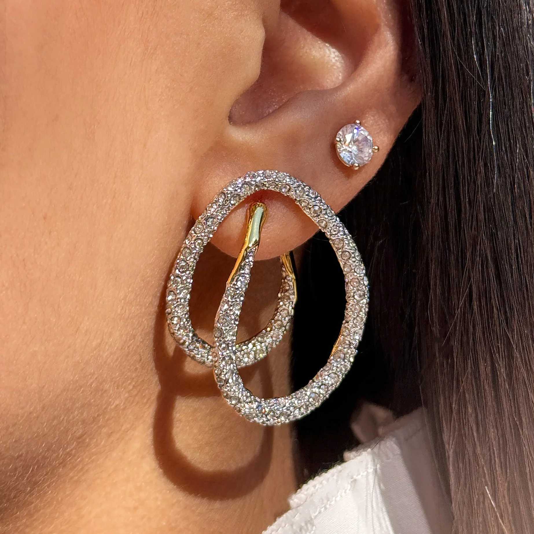 SALE Crystal Swirl Earrings - Image 2