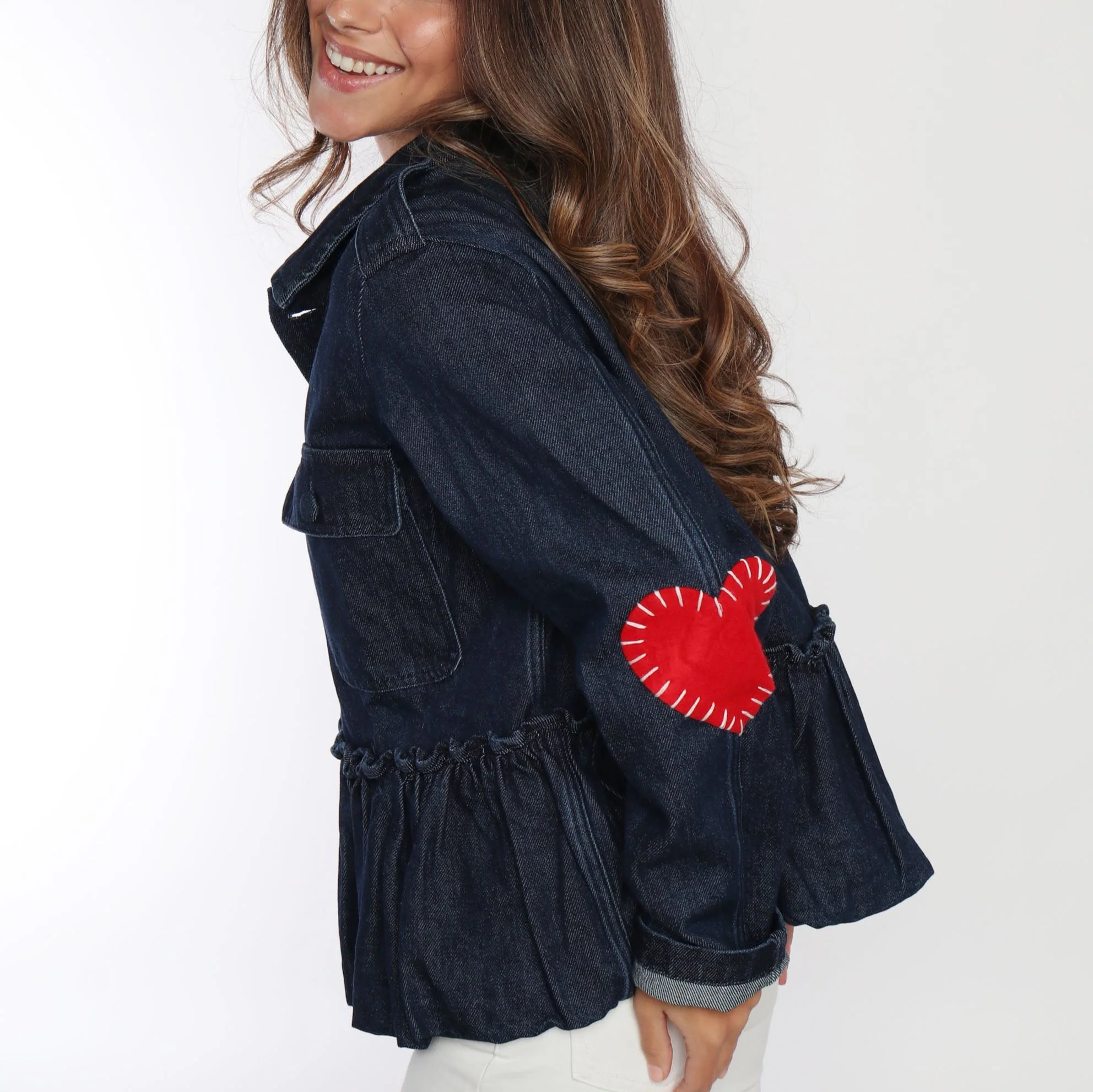 Denim Ruffled Jacket - Image 3