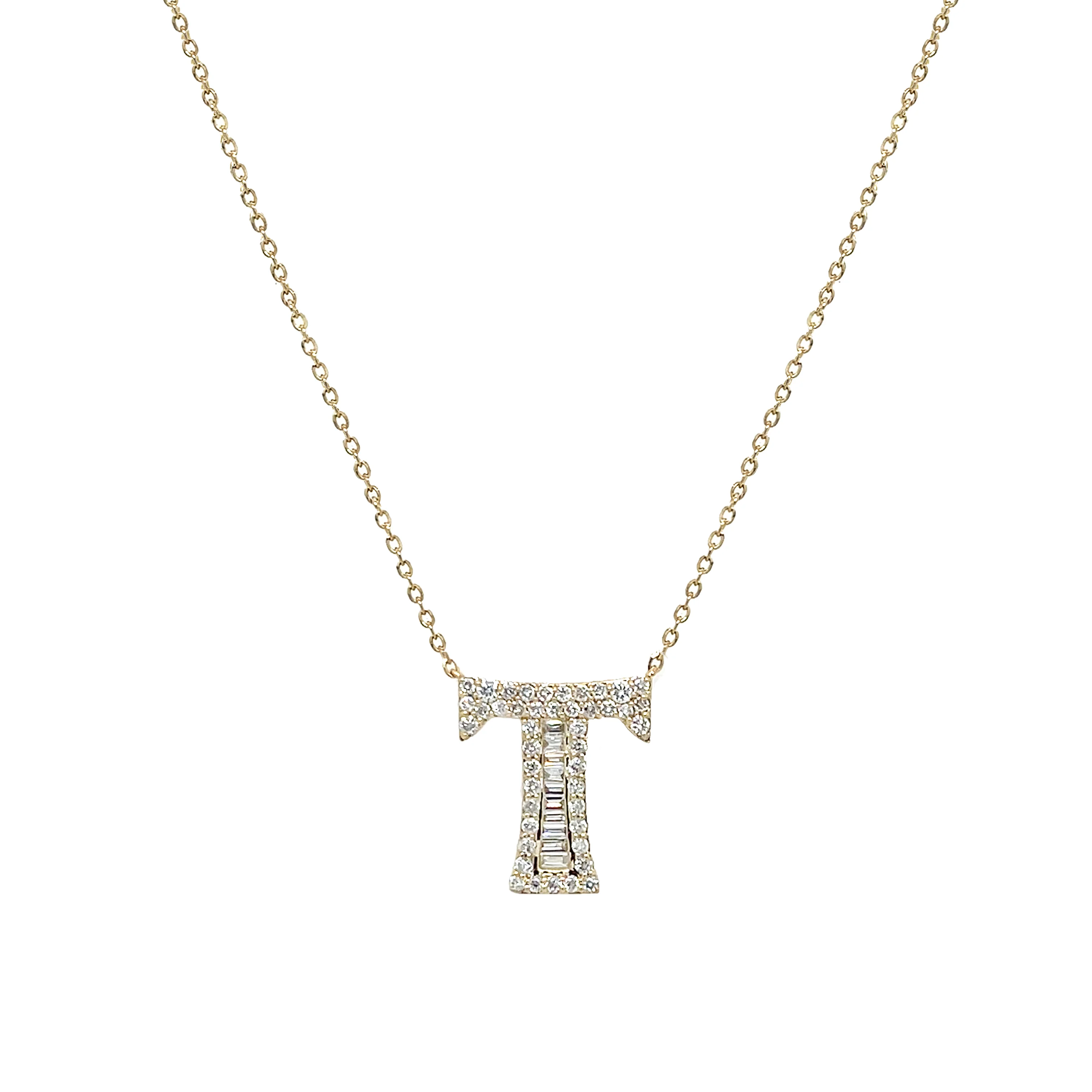 Diamond Baguette Initial Necklace - Image 10