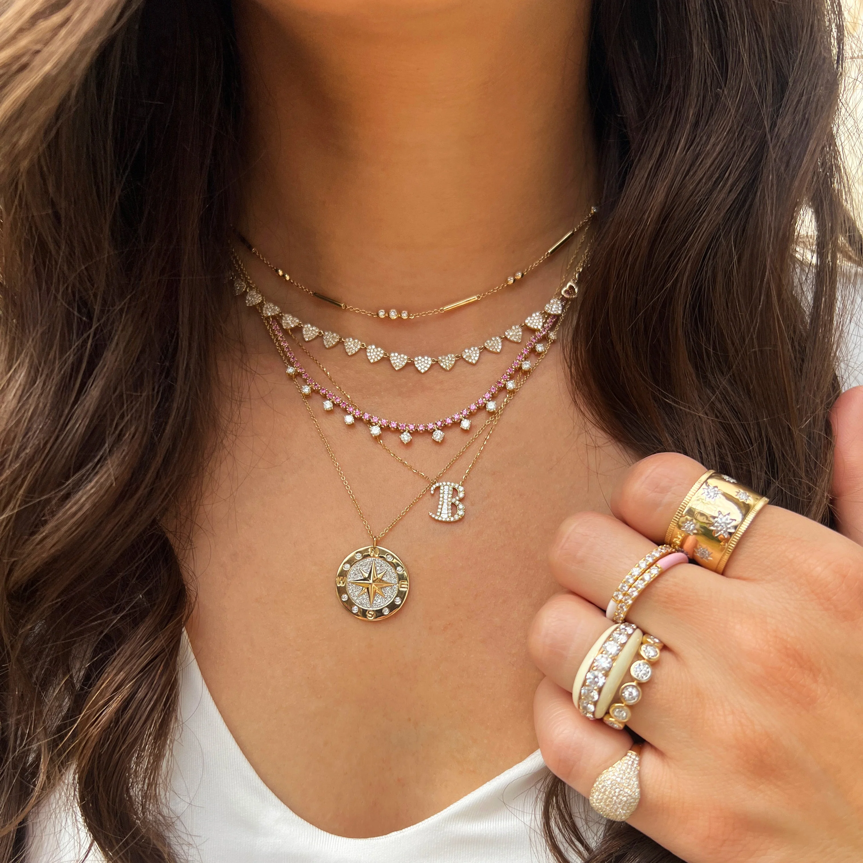 Diamond Baguette Initial Necklace - Image 11