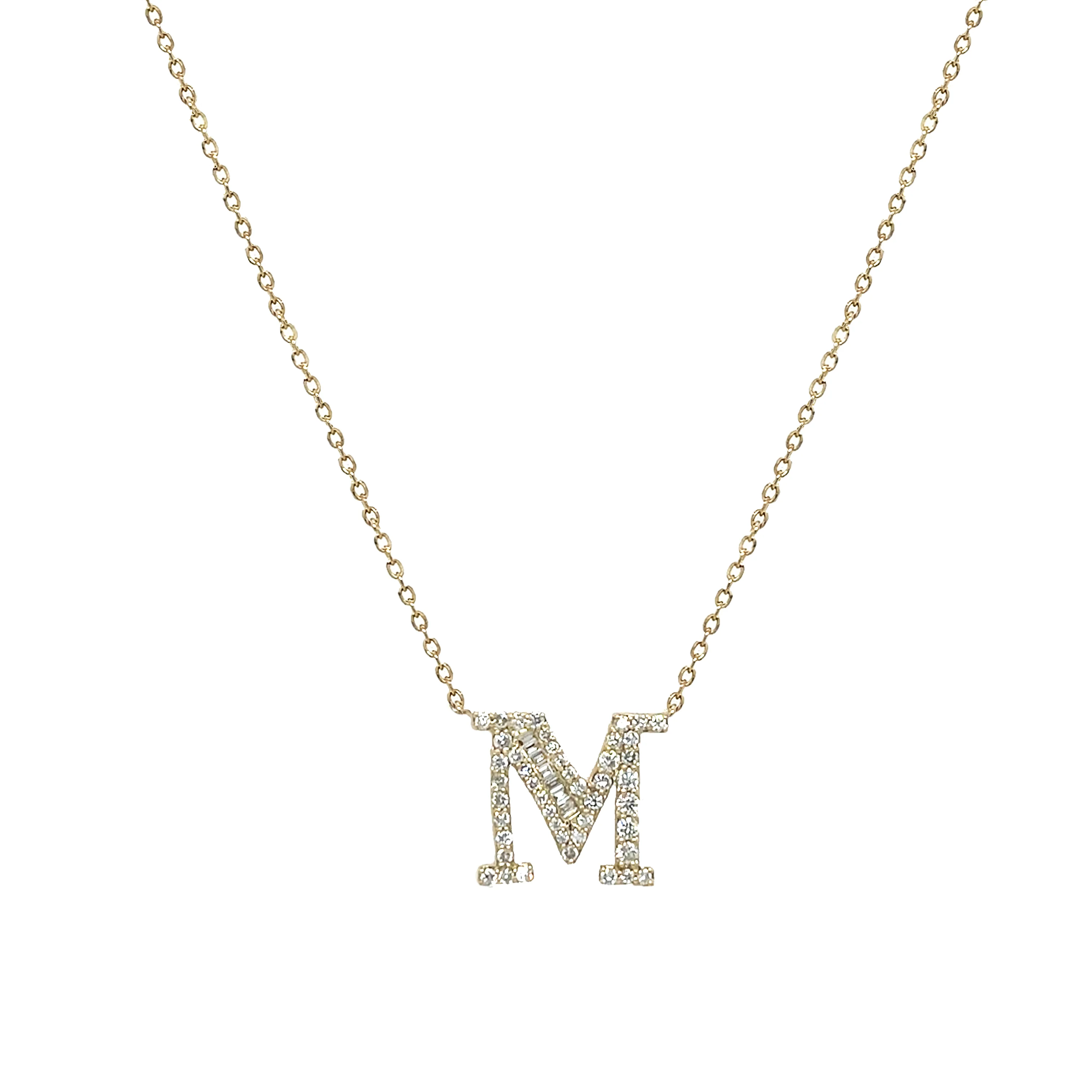 Diamond Baguette Initial Necklace - Image 7