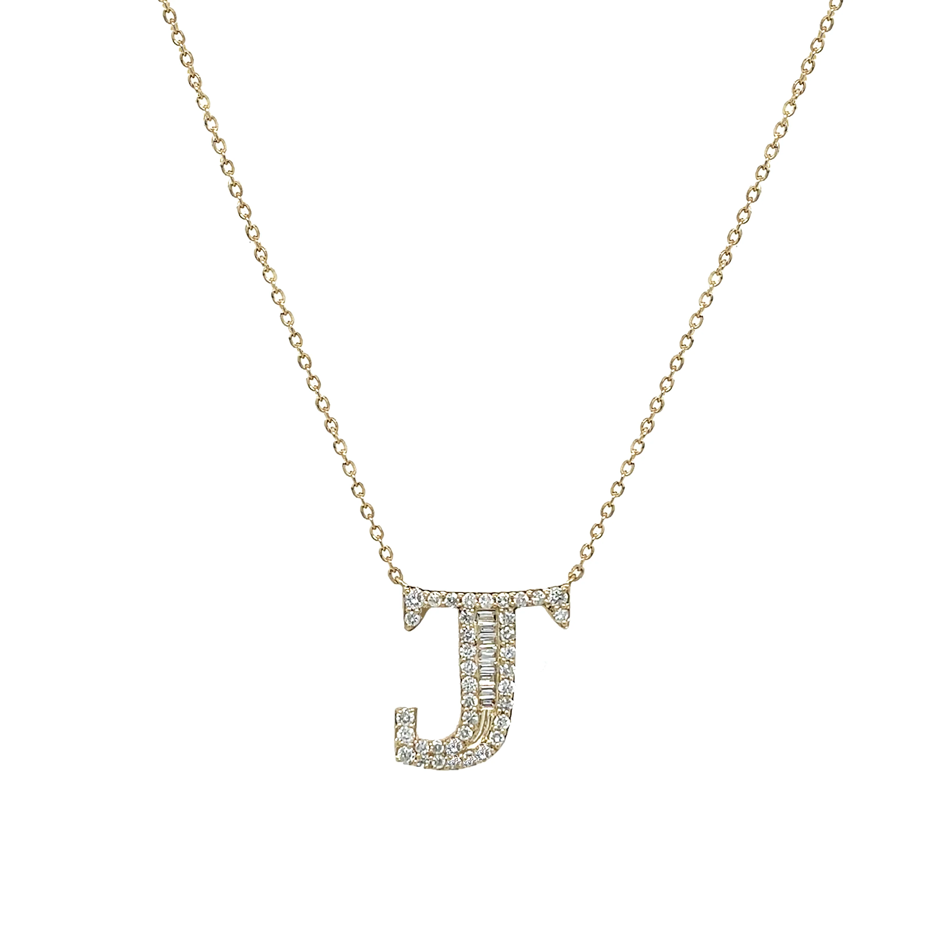 Diamond Baguette Initial Necklace - Image 8
