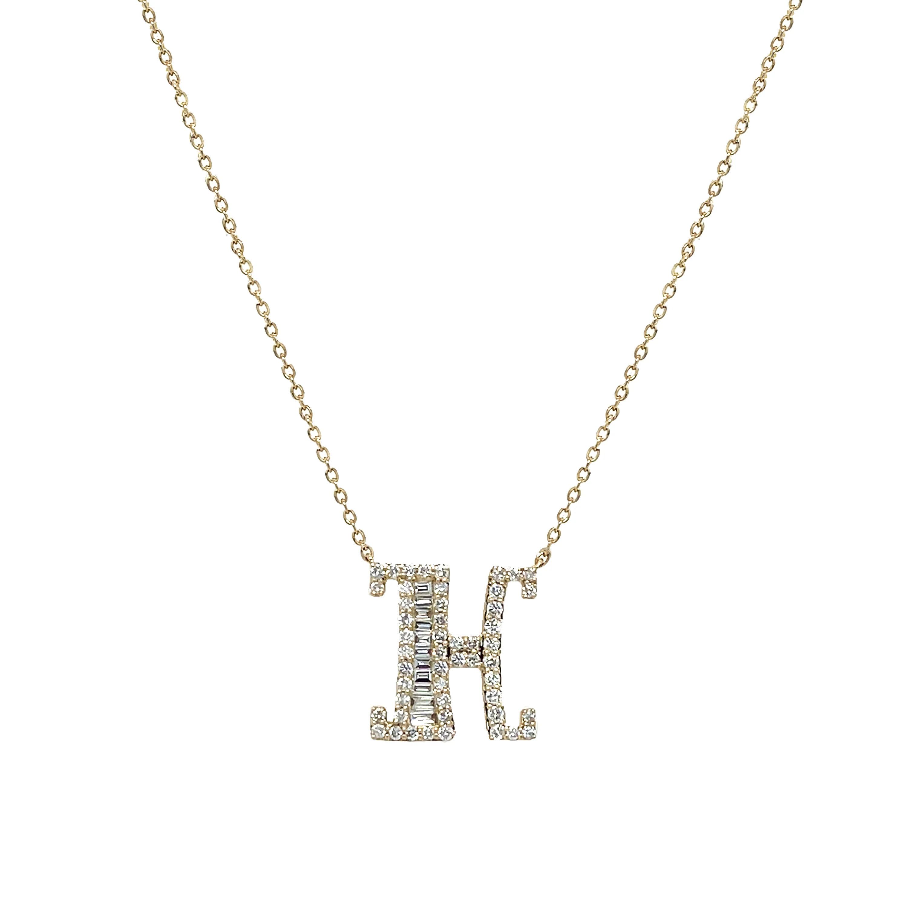 Diamond Baguette Initial Necklace - Image 9