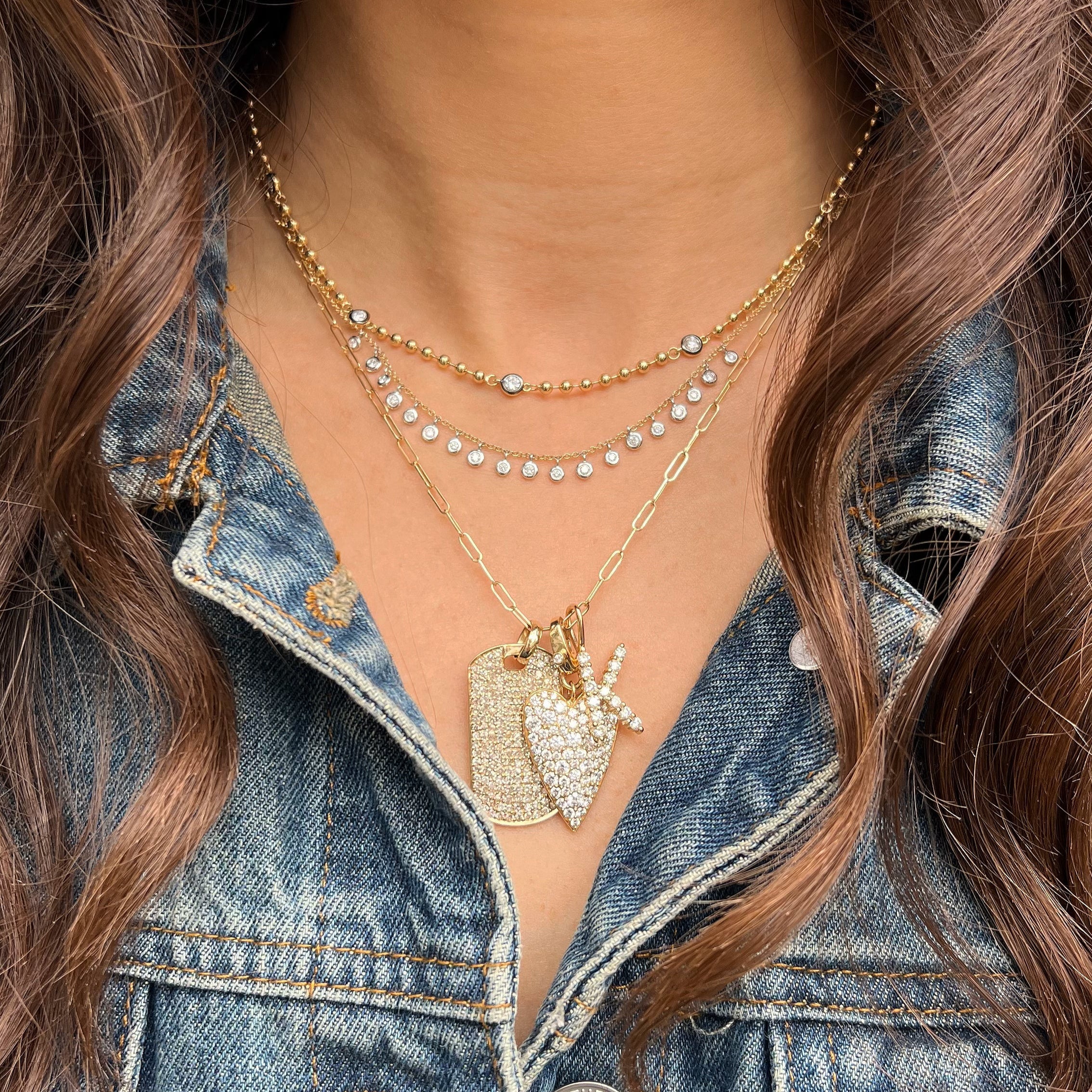 Diamond Bezel Drop Necklace - Image 2