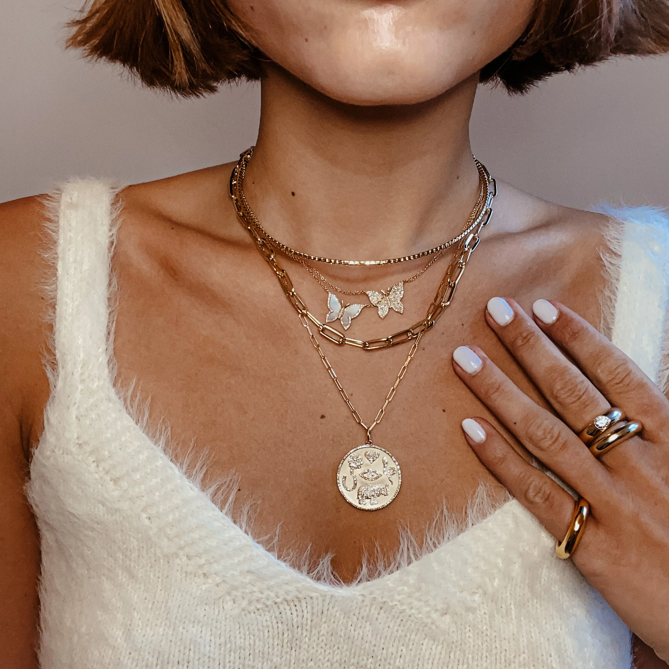 Diamond Butterfly Necklace - Image 3