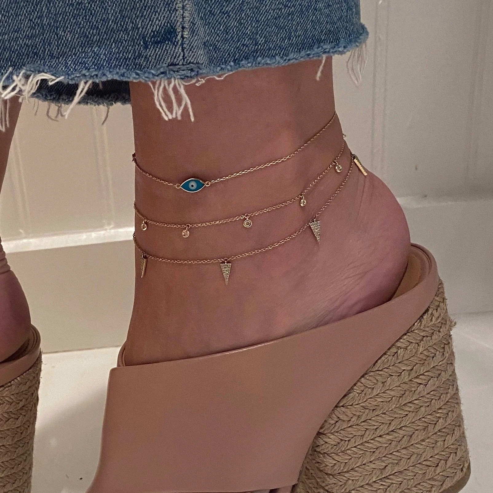Diamond Dangle Anklet - Image 2