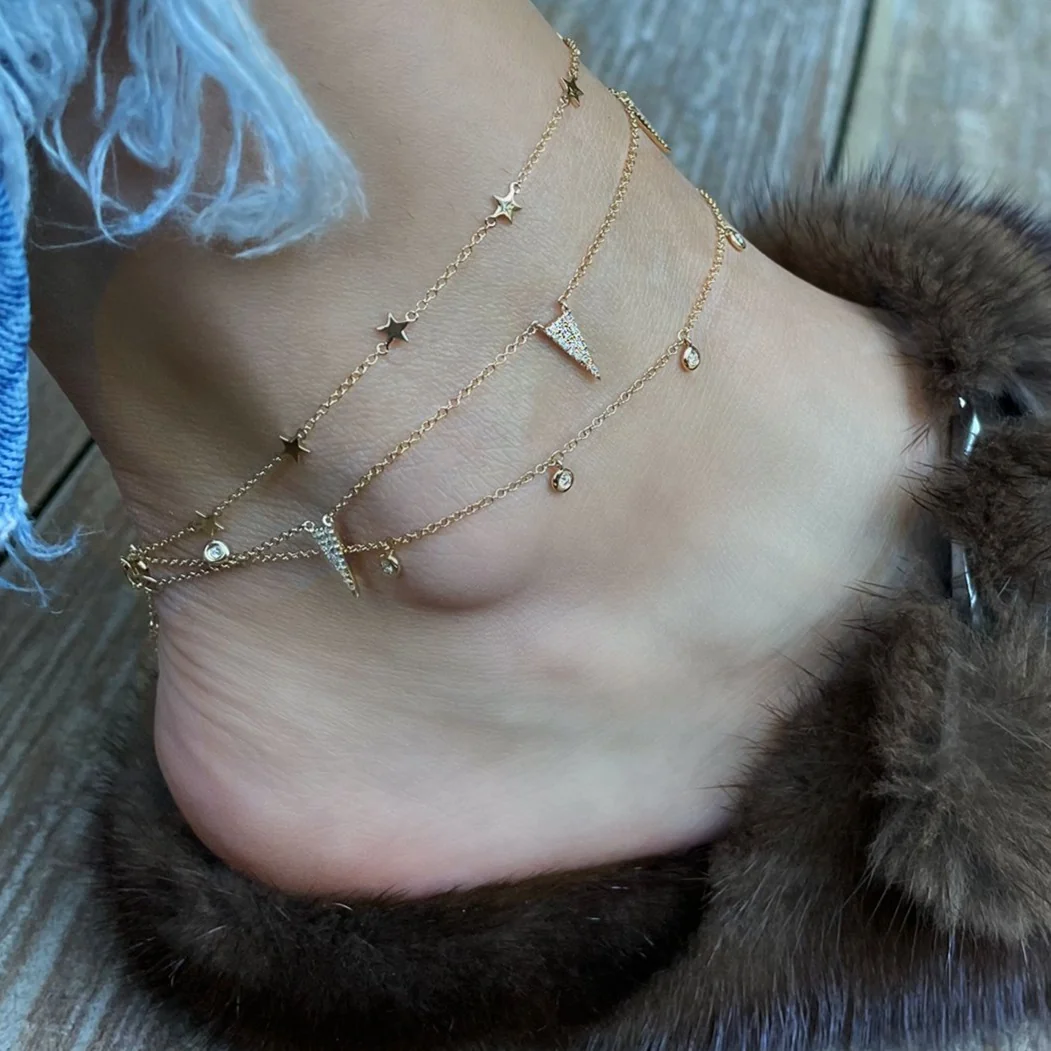Diamond Dangle Anklet - Image 3