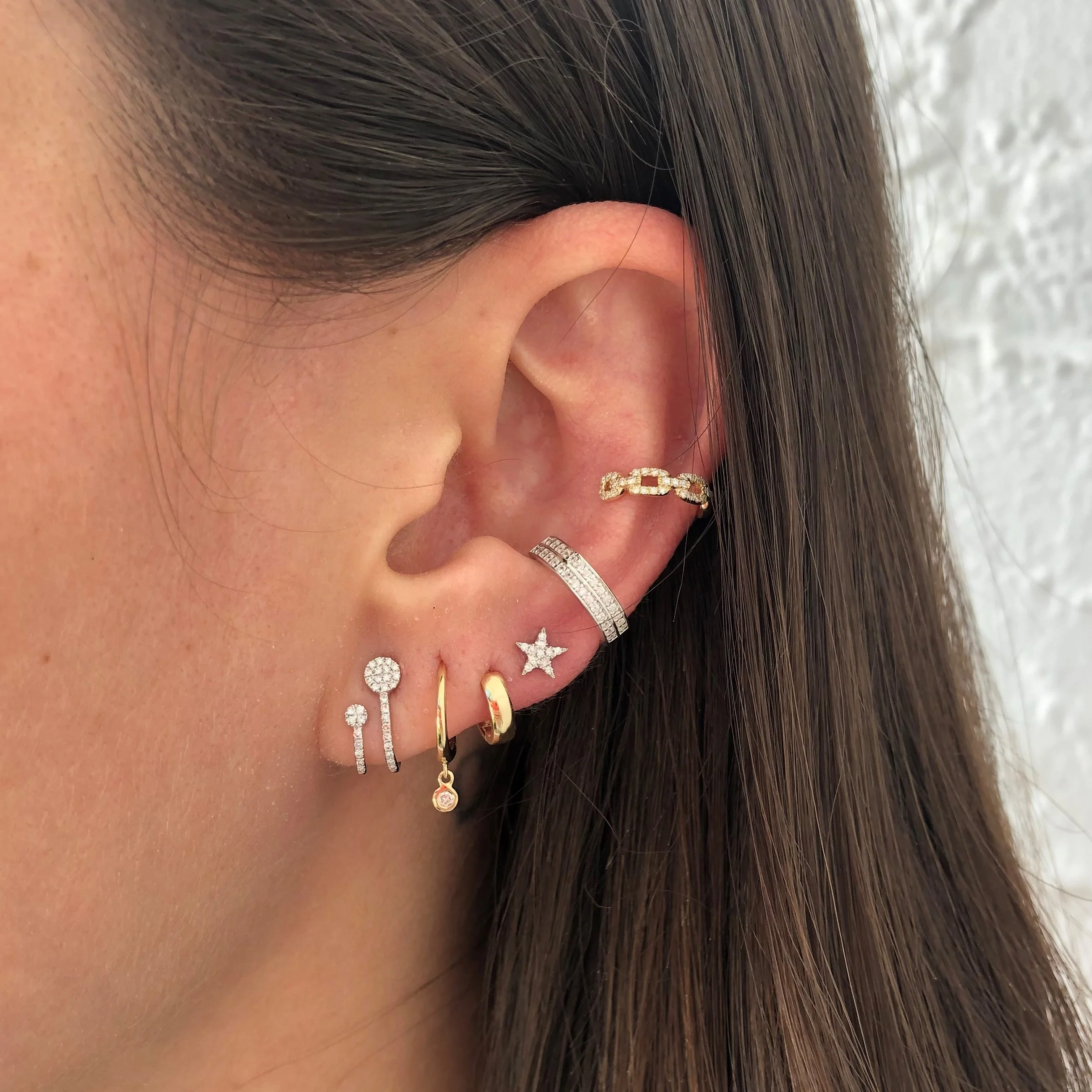 Diamond Huggie Earrings - Image 2