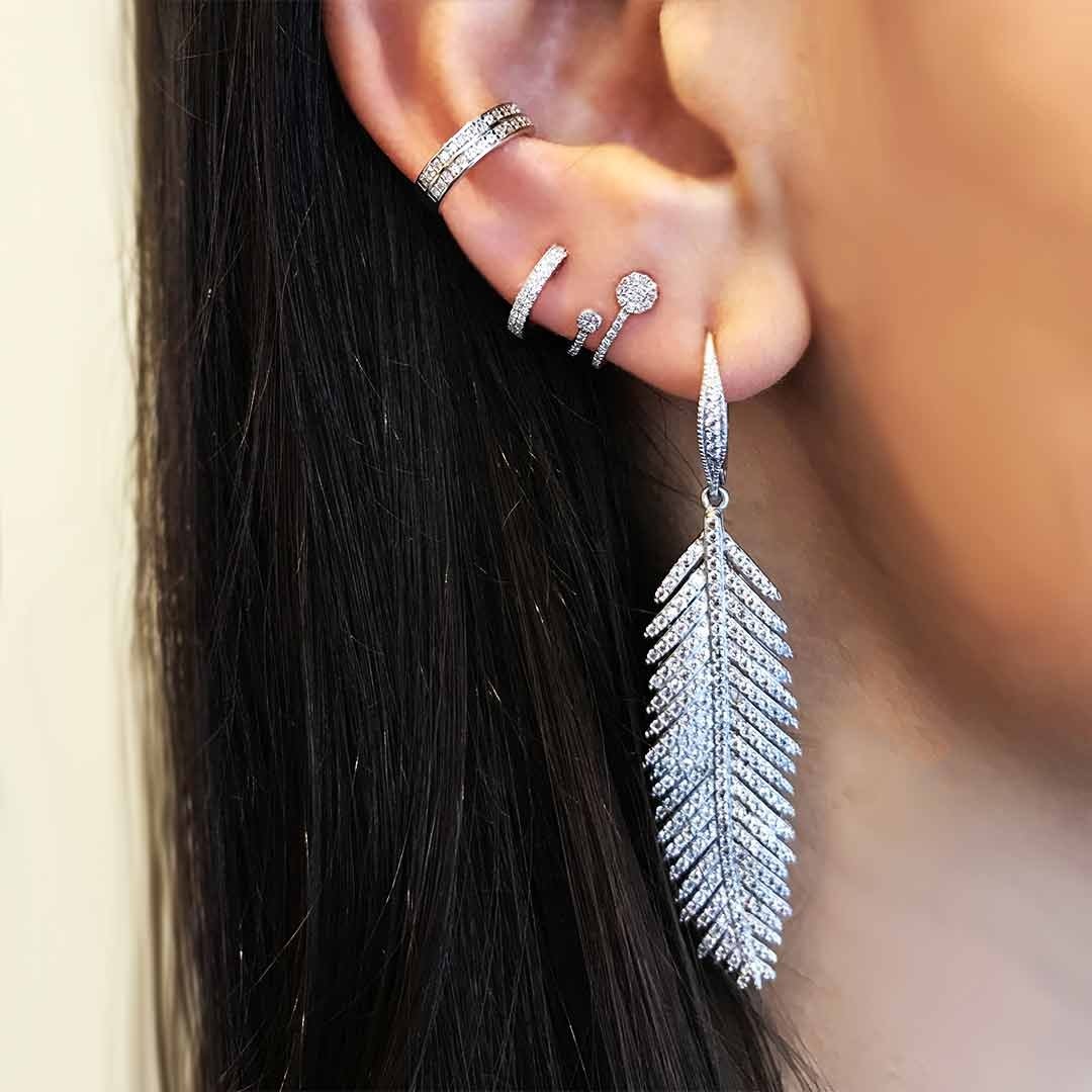 Diamond Huggie Earrings - Image 4