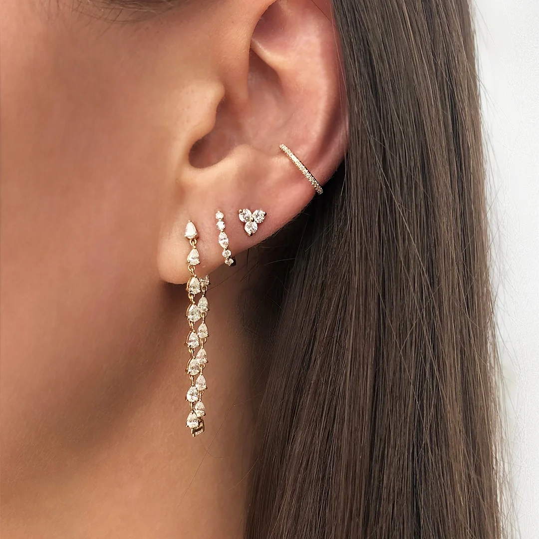 Diamond Huggie Earrings - Image 2