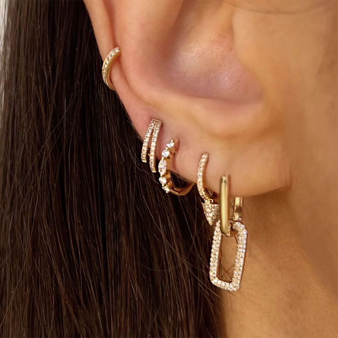 Diamond Huggie Earrings - Image 4