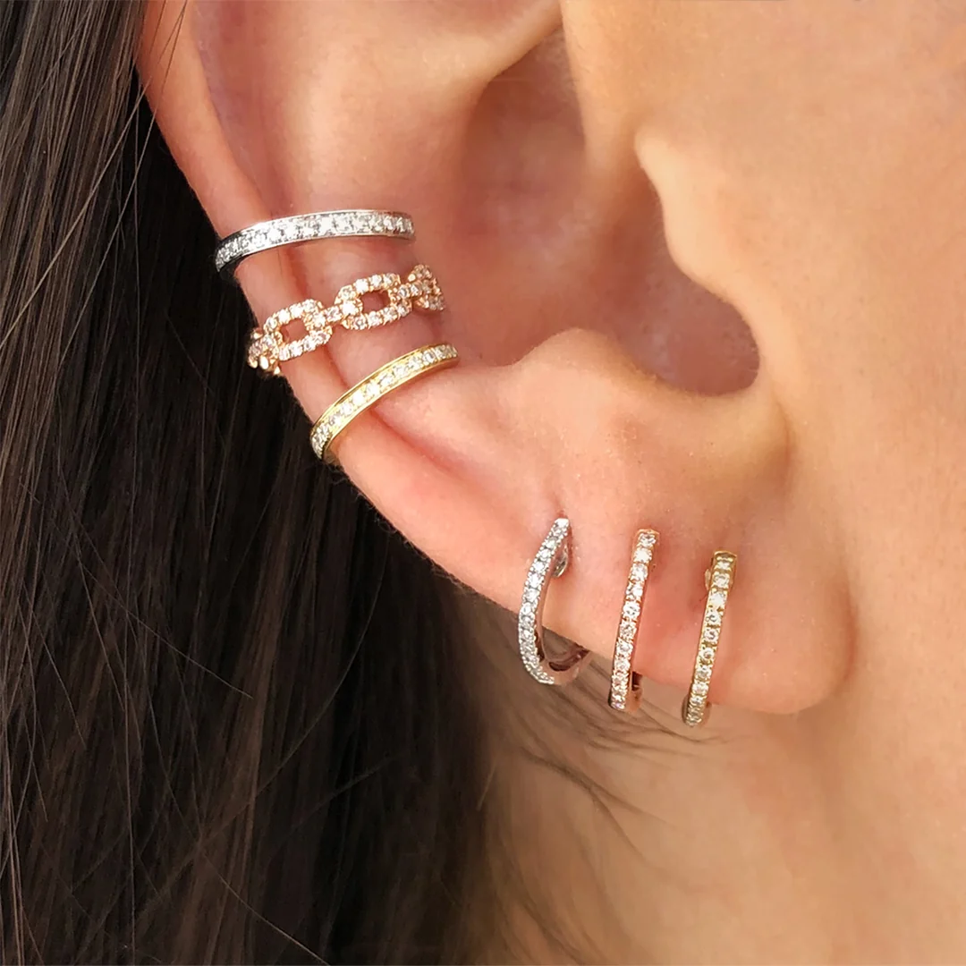 Diamond Huggie Earrings - Image 2