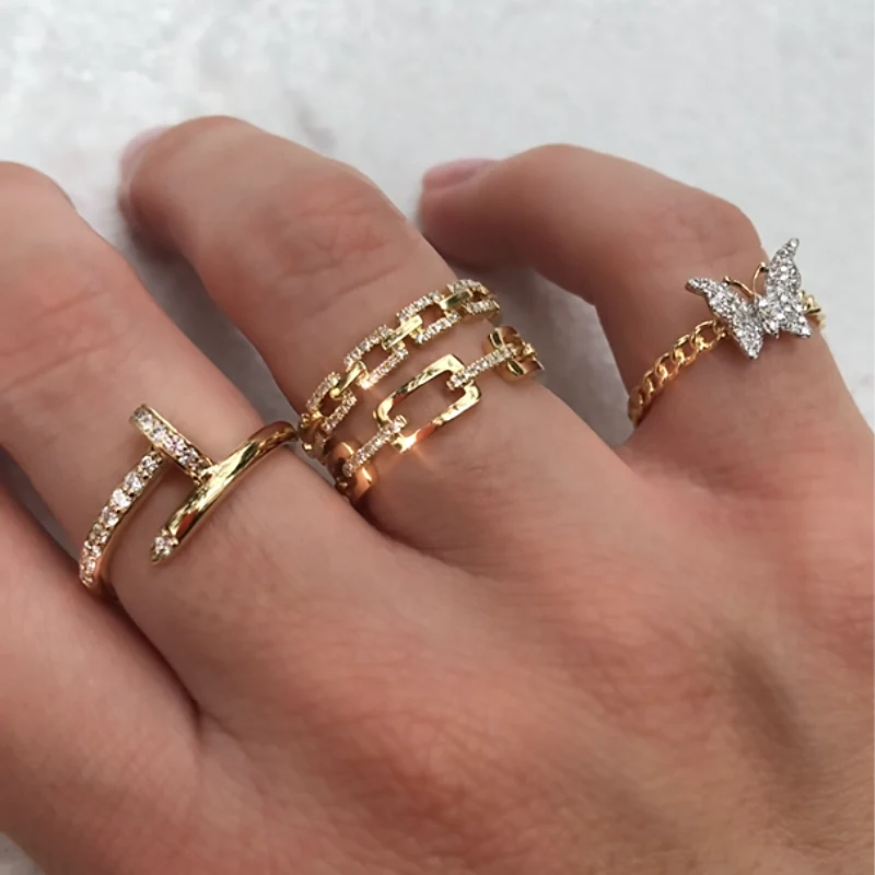 Diamond Nail Twist Ring - Image 3