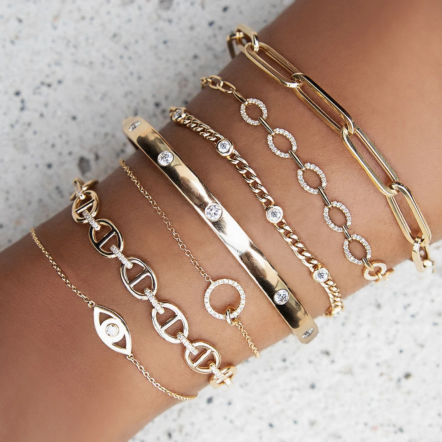 Diamond Oval Link Bracelet - Image 2