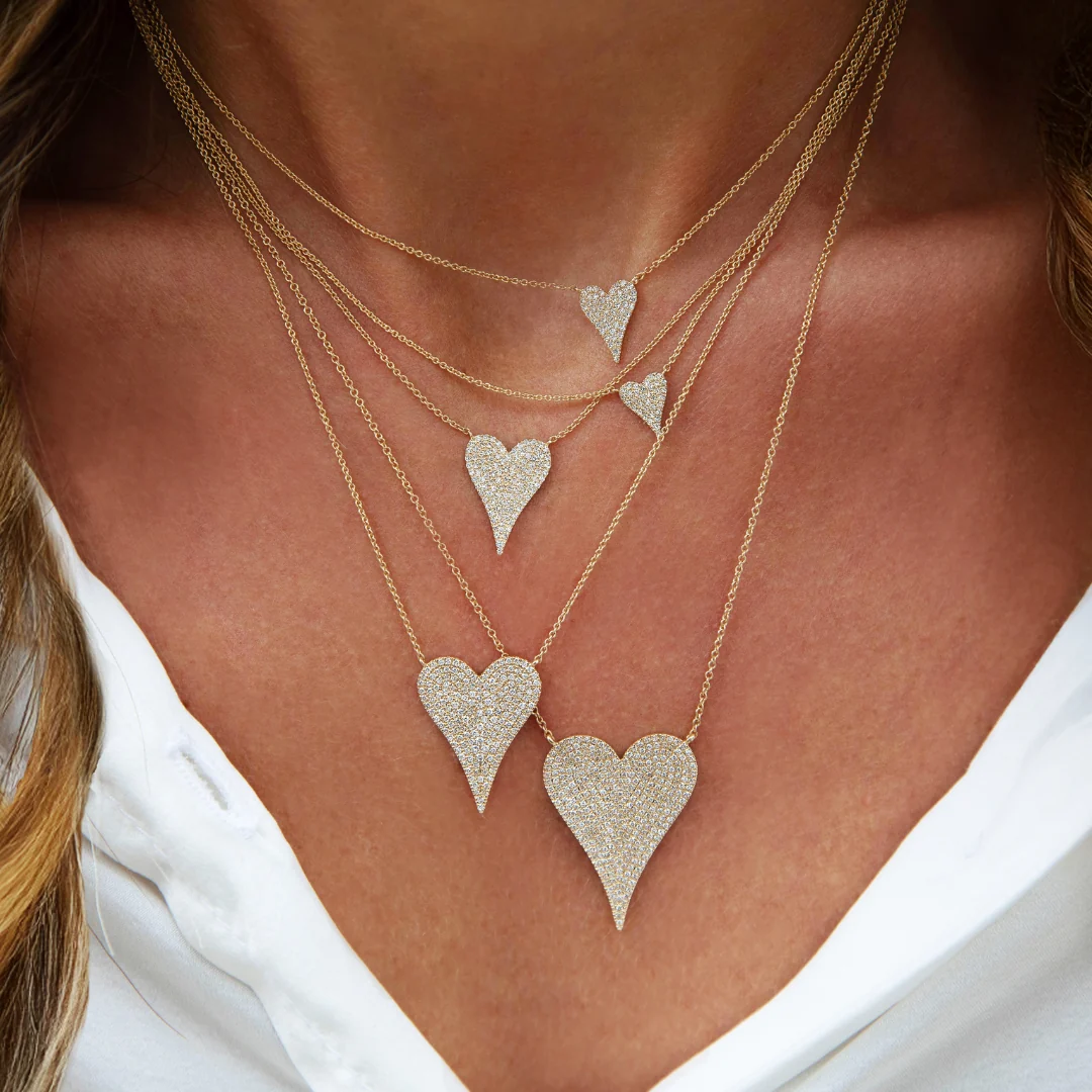 Small Diamond Heart Necklace - Image 3