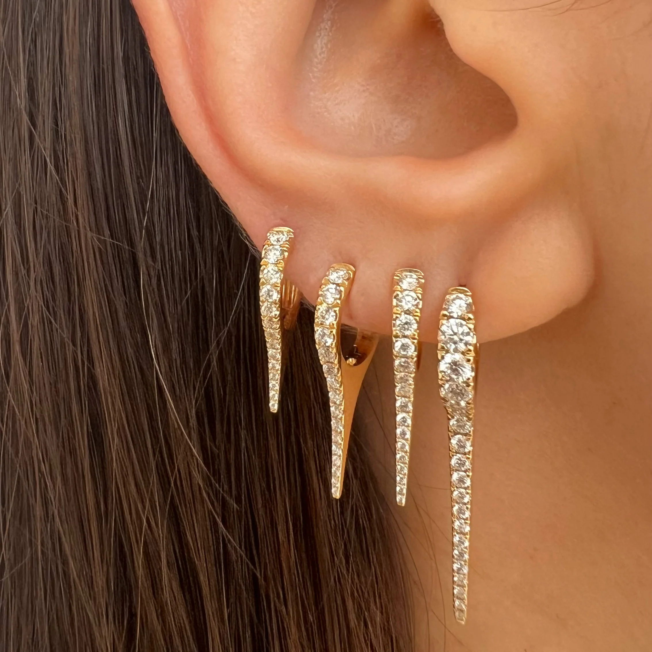 Diamond Spike Earrings - Image 2