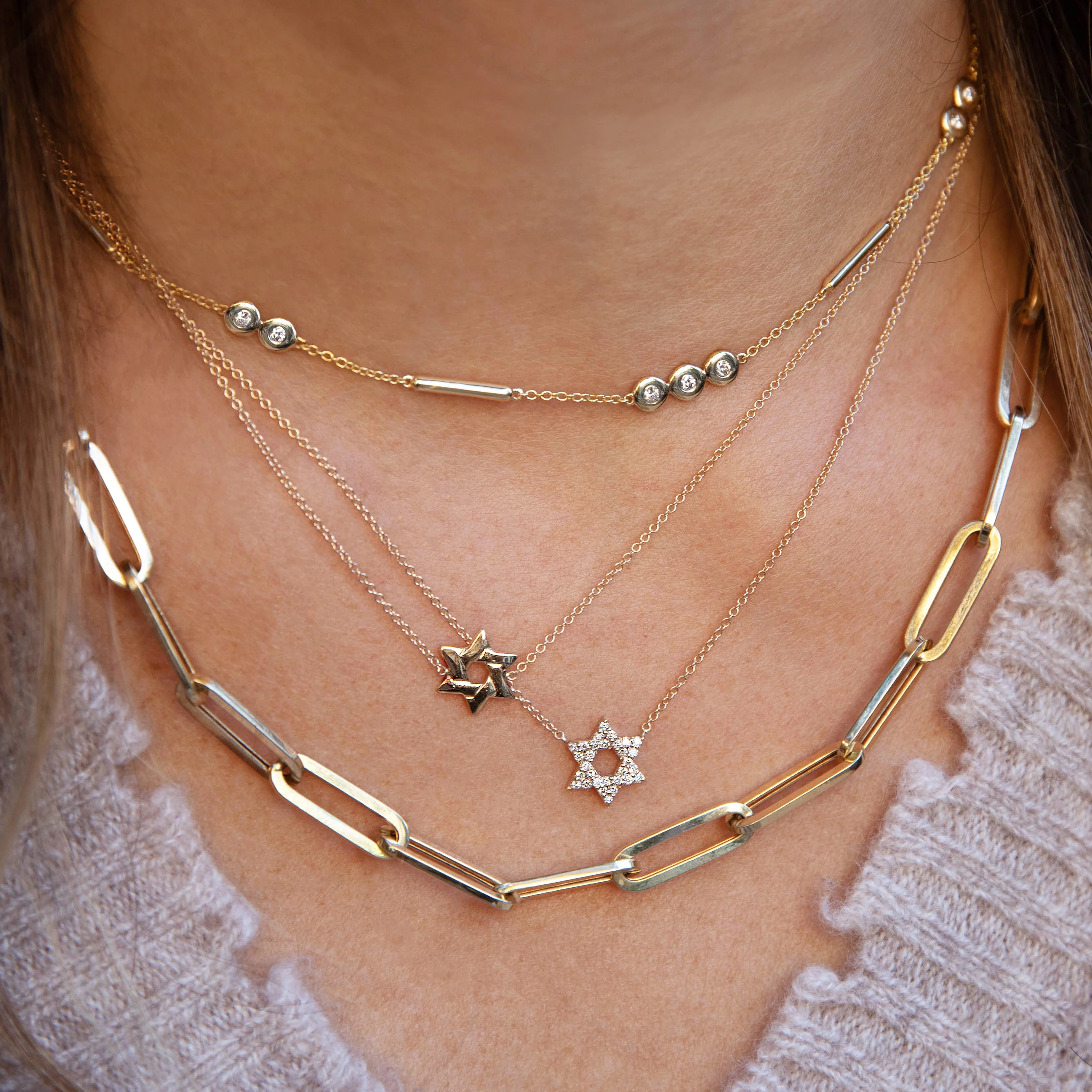 Diamond Star Of David Necklace - Image 3