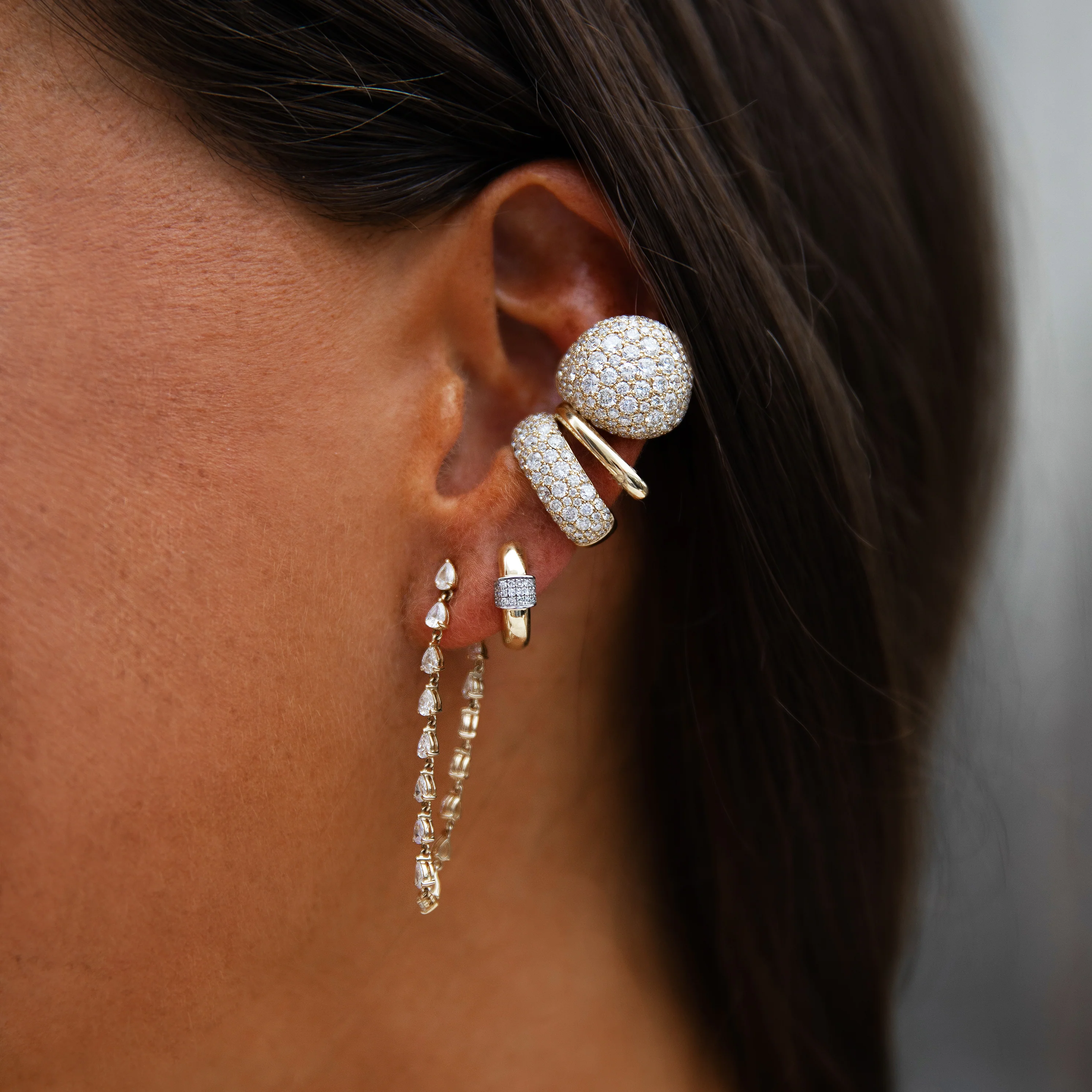 Diamond Teardrop Earrings - Image 2