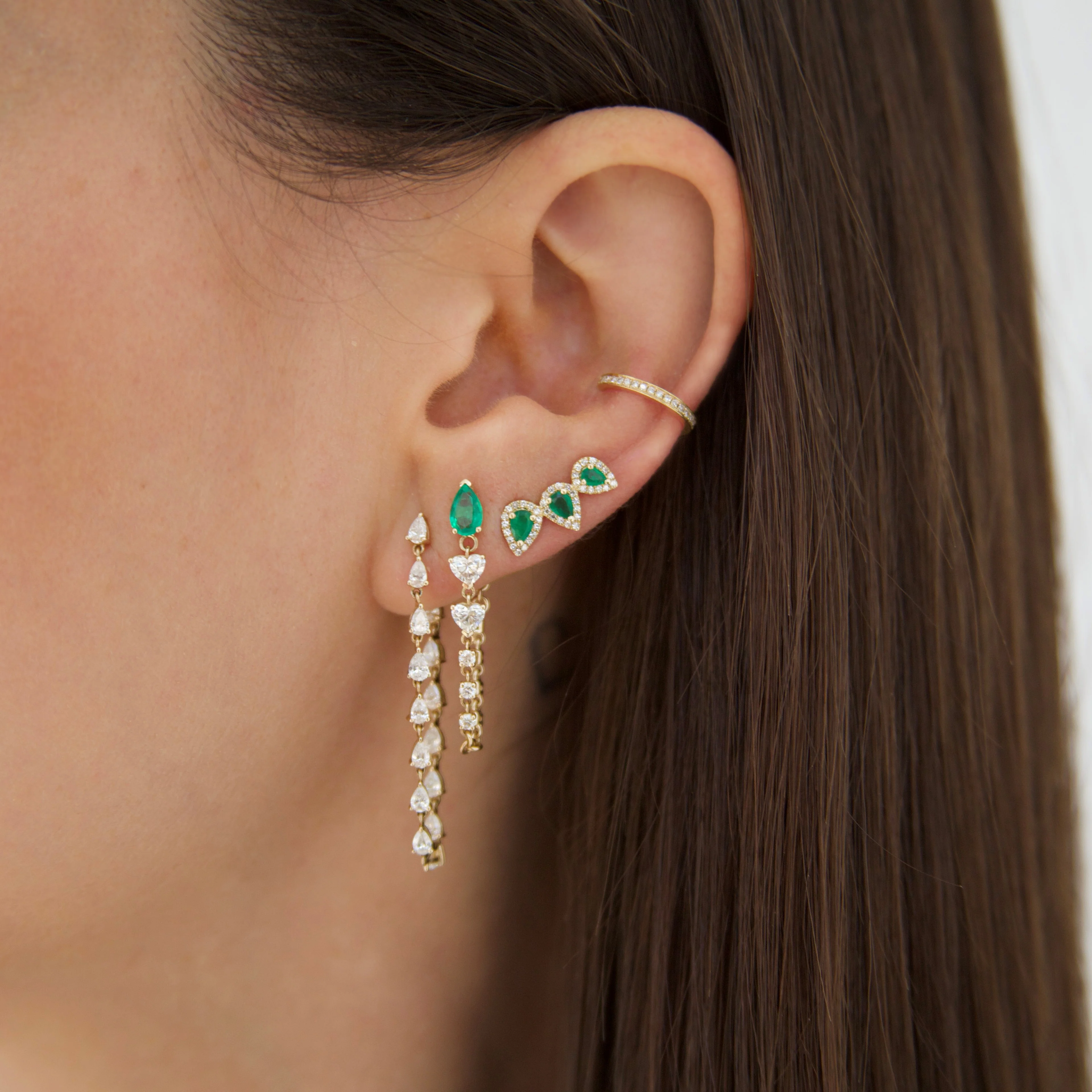 Diamond Teardrop Earrings - Image 3