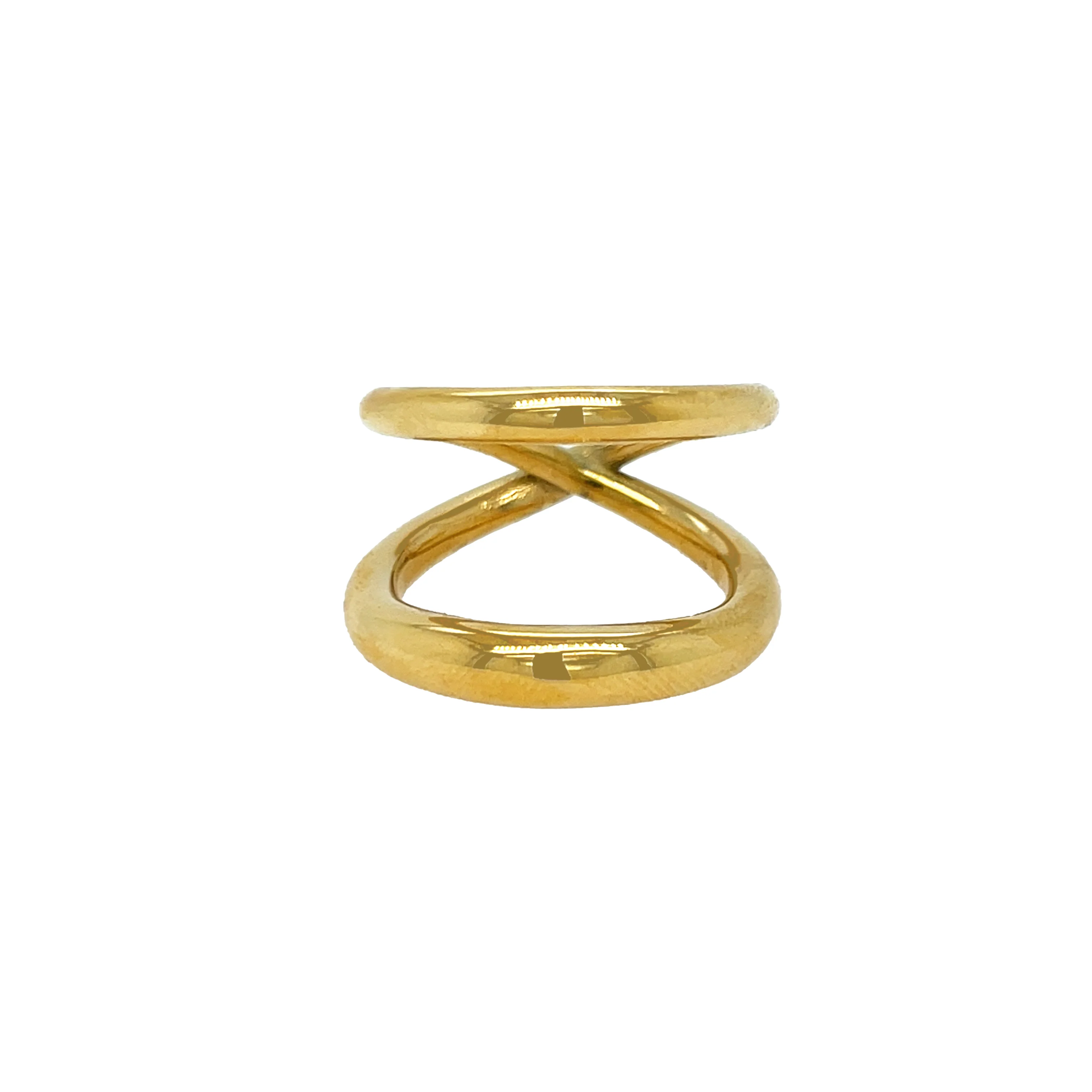 Double Band Crossover Ring
