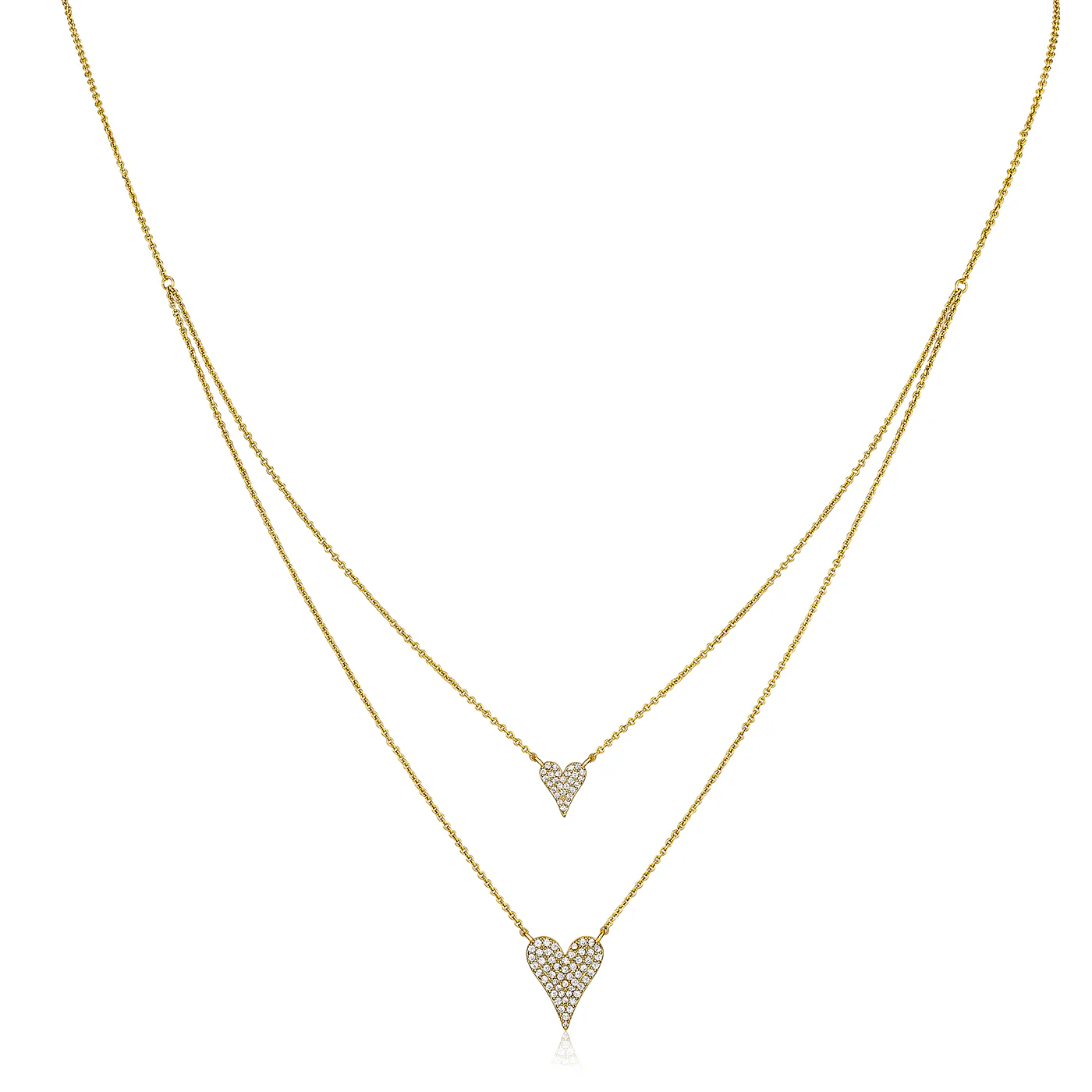 Double Heart Layered Necklace