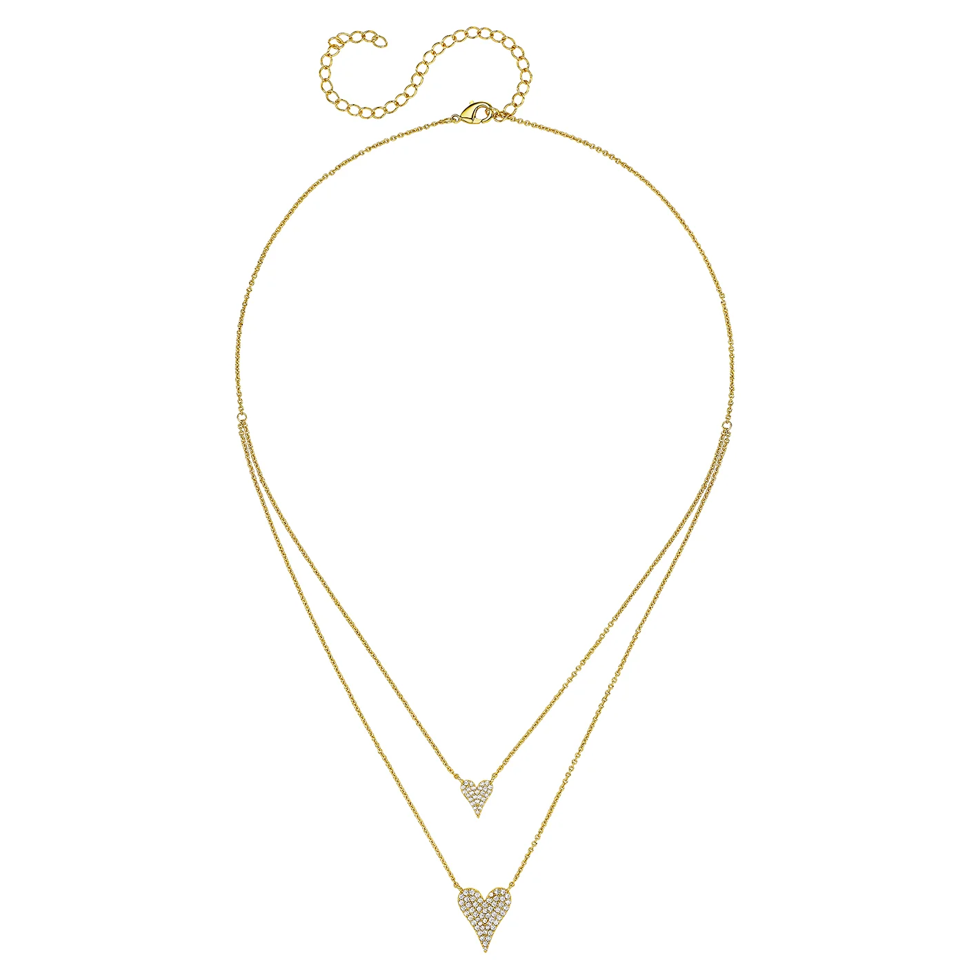 Double Heart Layered Necklace - Image 3